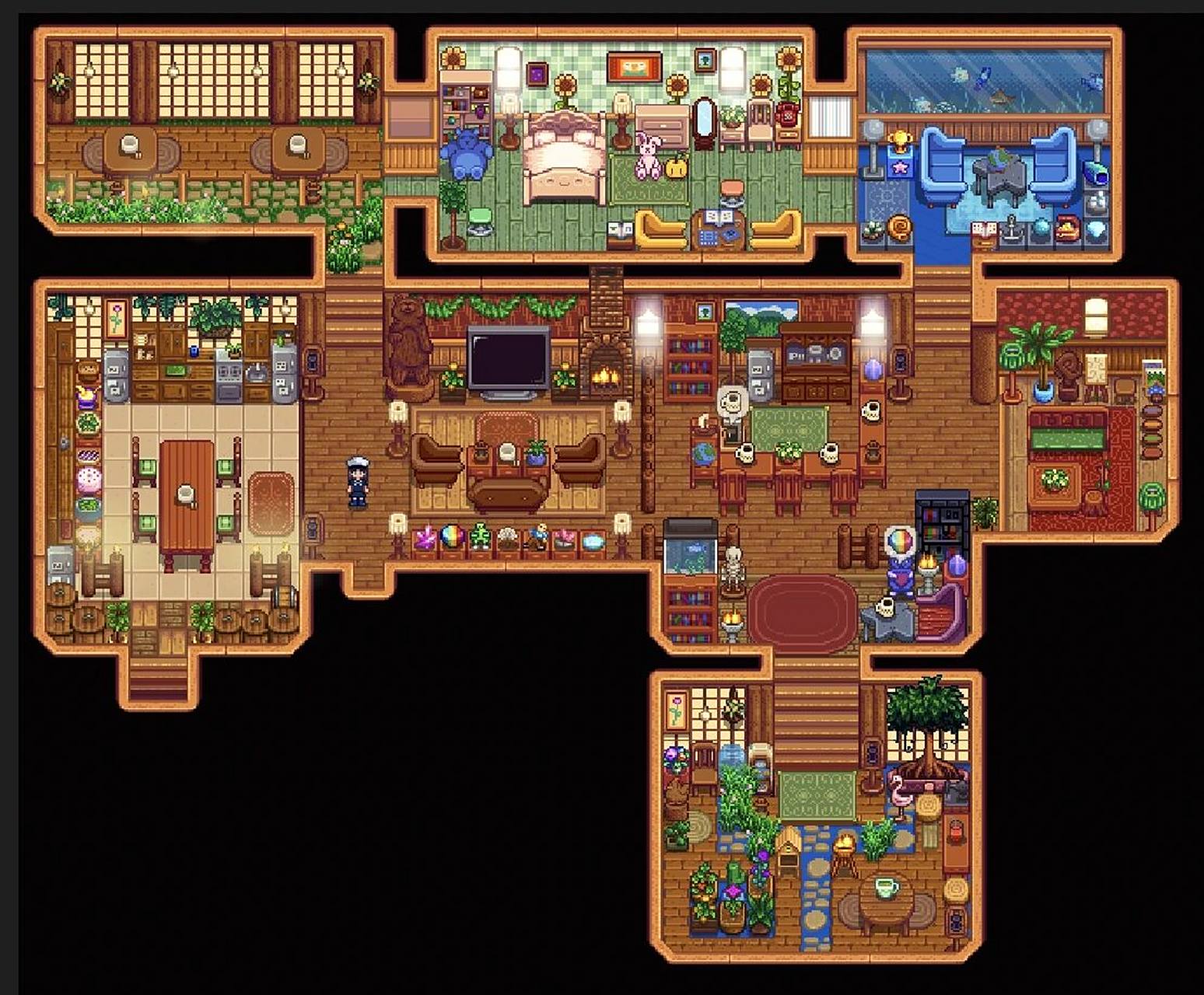 【星露谷物语】室内布局 基本9815mod,有借鉴一些比较热门的装修