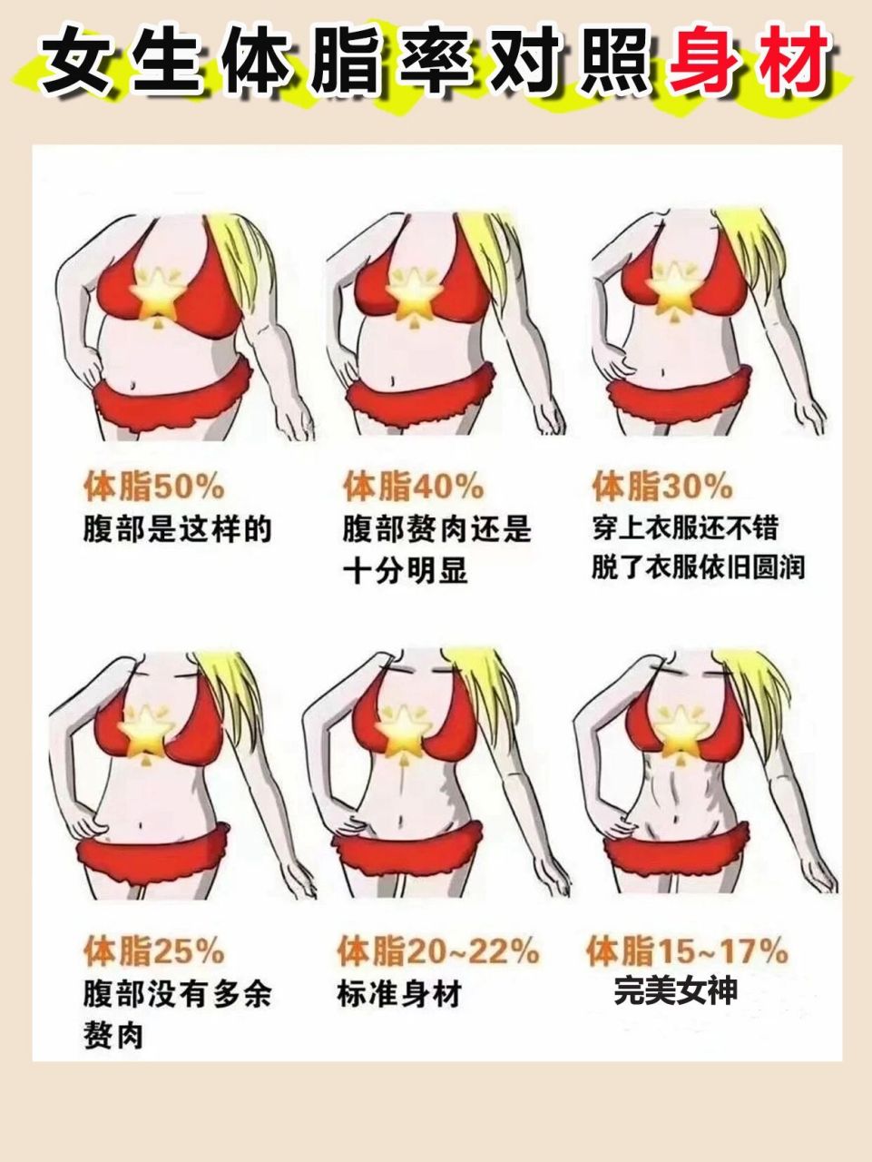 女生体脂率身材对照图图片