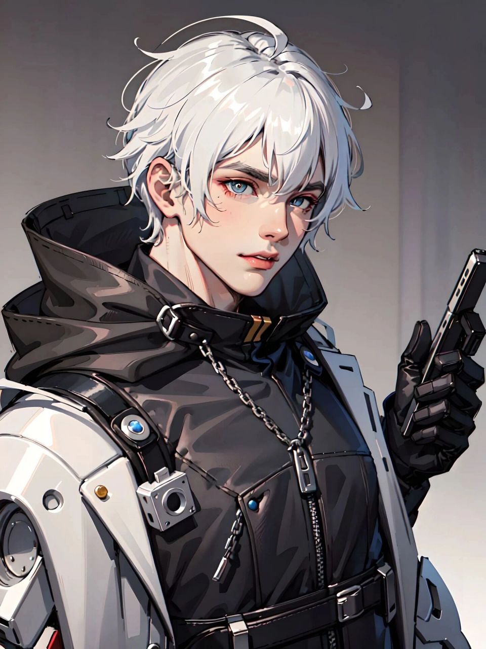 潮酷94|超帅的白短发黑机车服男生头像 超帅新风格的第一组预告 由