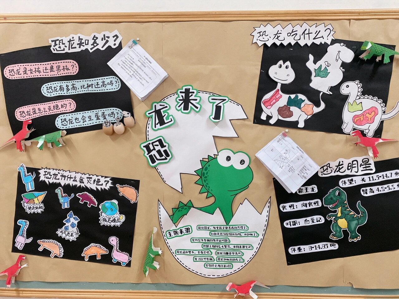 幼儿园《恐龙来了》主题墙
