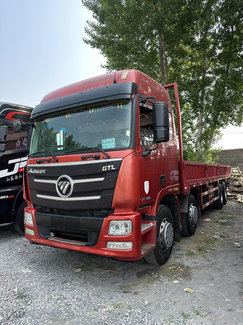 9.6米前四后八平板货车.19年5月欧曼gtl,多工片,9.