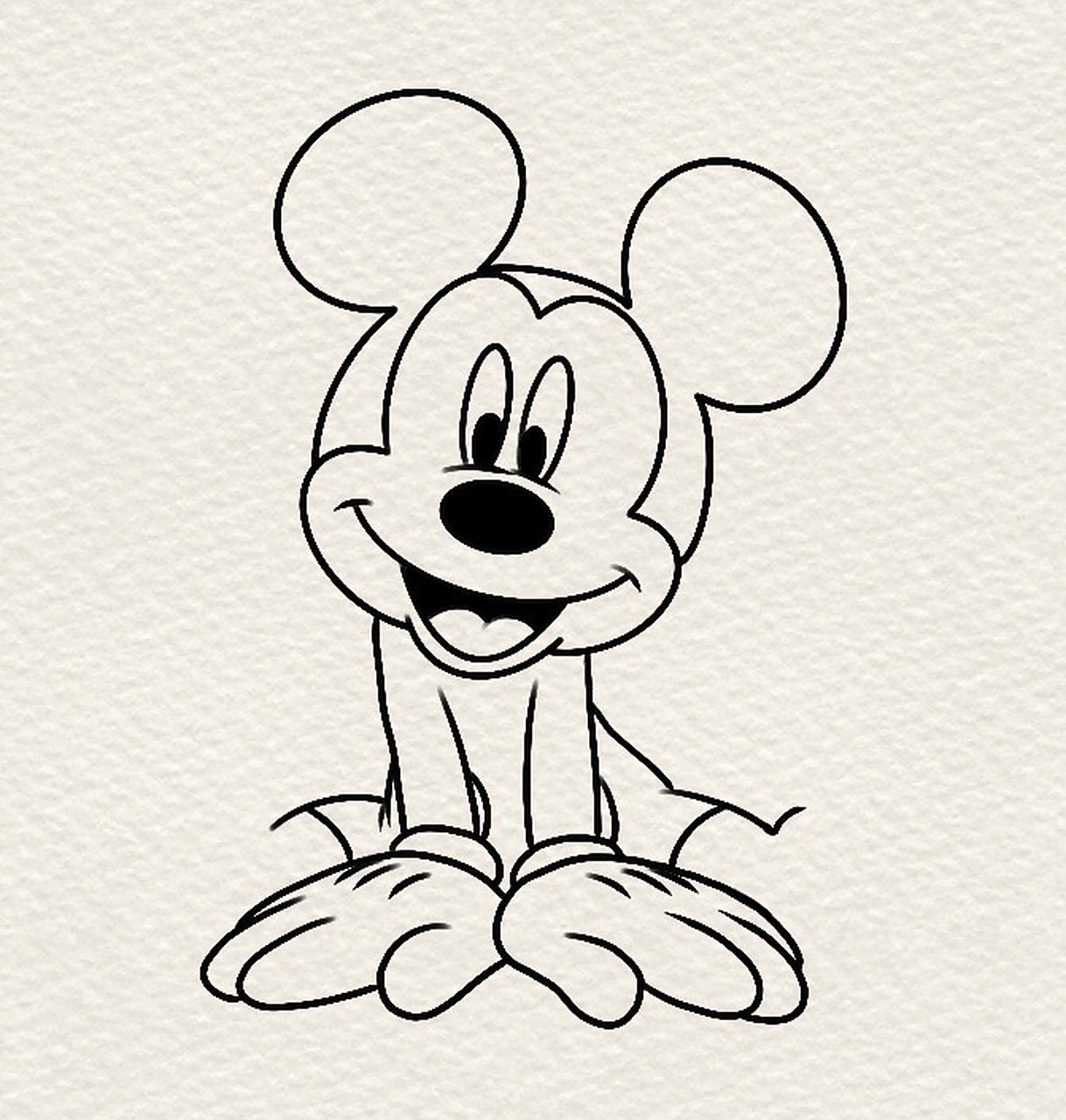 「简笔画」(100/55)迪士尼米奇鼠🐭·内附步骤  米奇🐭真的是一只