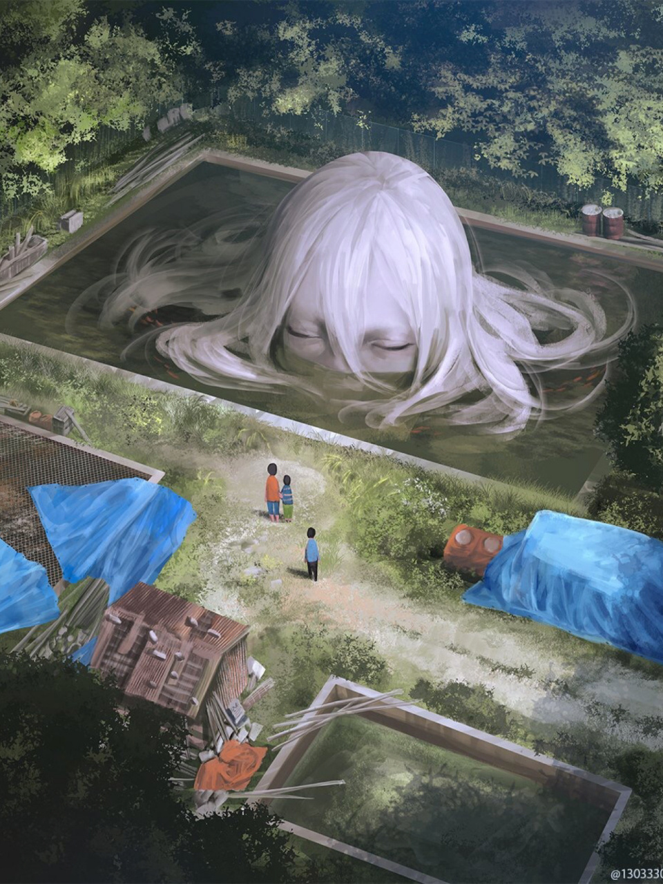 插画分享|不可名状的感觉?当巨大生物出现 插画师|もの久保