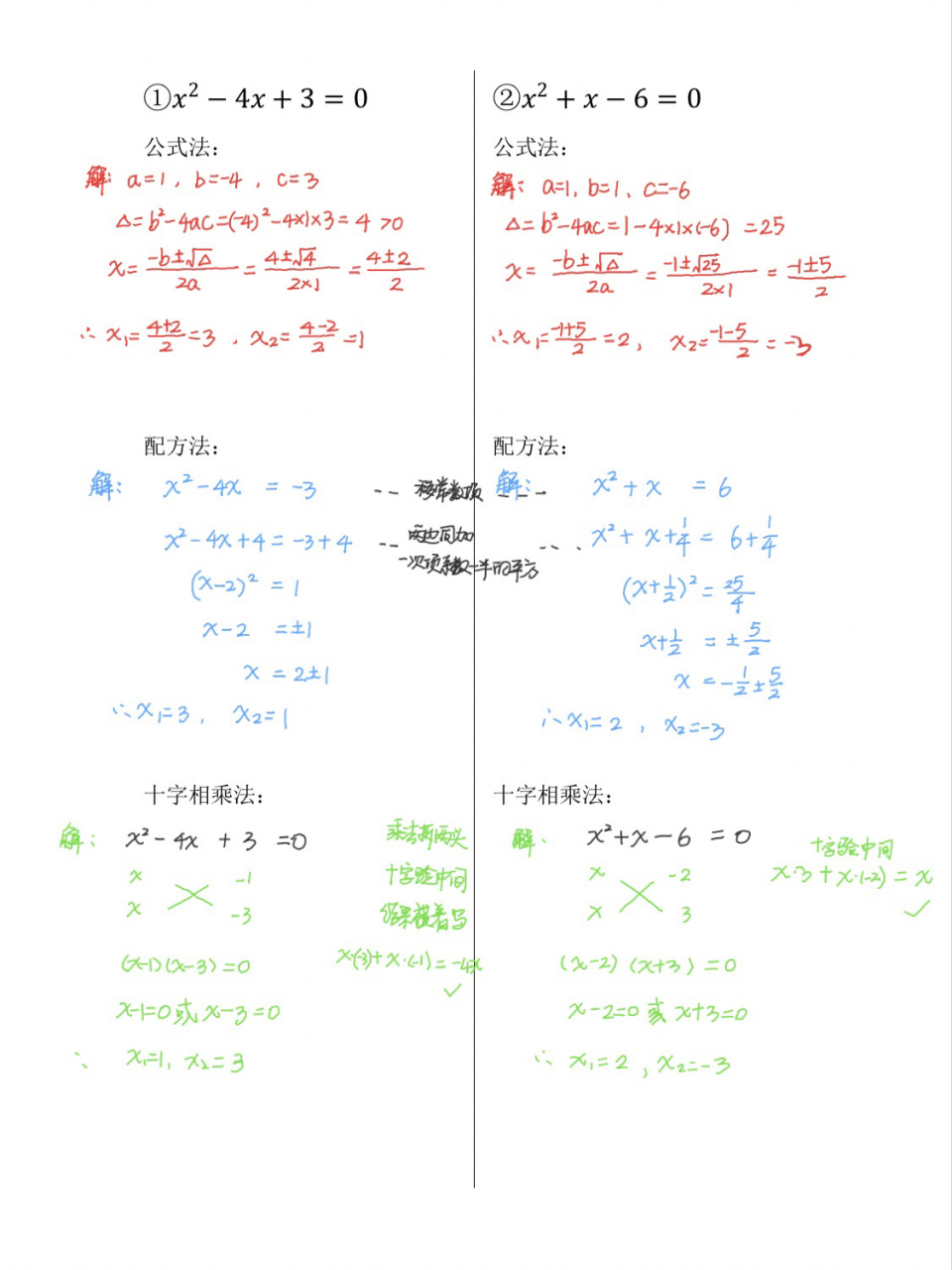 一元二次方程公式法图片