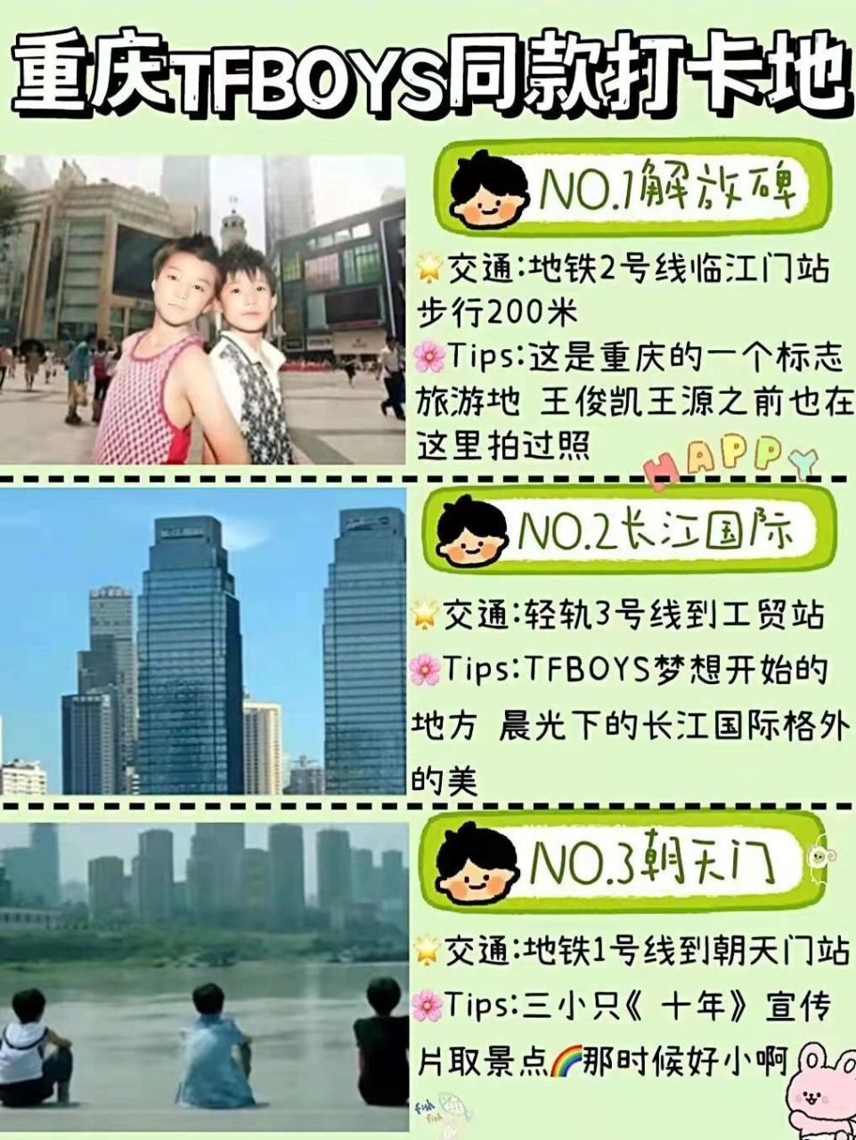 重庆旅游打卡7818个tfboys同款打卡地 去了重庆,怎么能不追随三小只