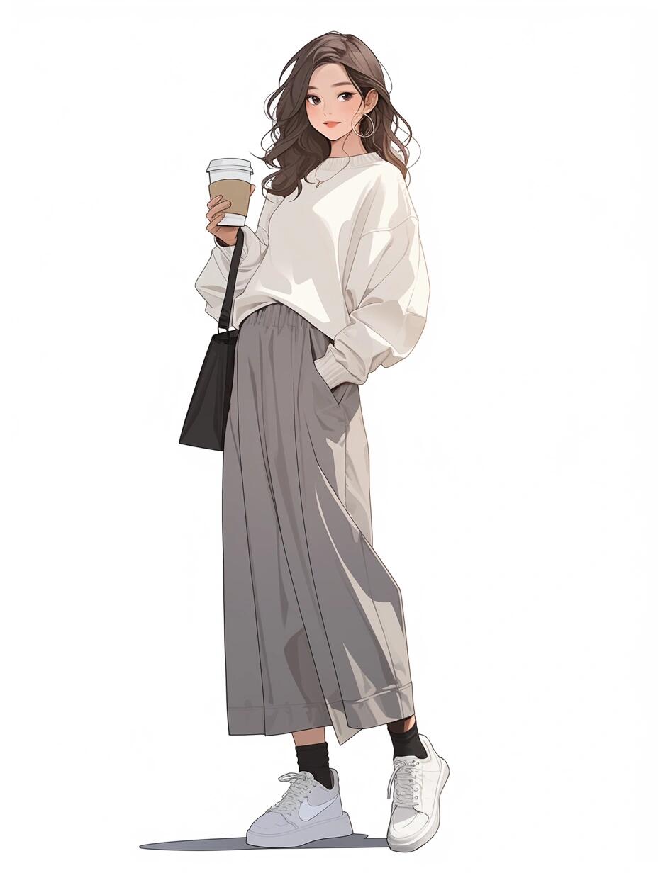 穿搭插画 一眼松弛的ootd