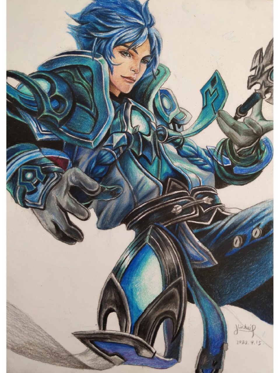 王者荣耀诸葛亮彩铅手绘 1,鞠躬尽瘁,好让你死而后已.