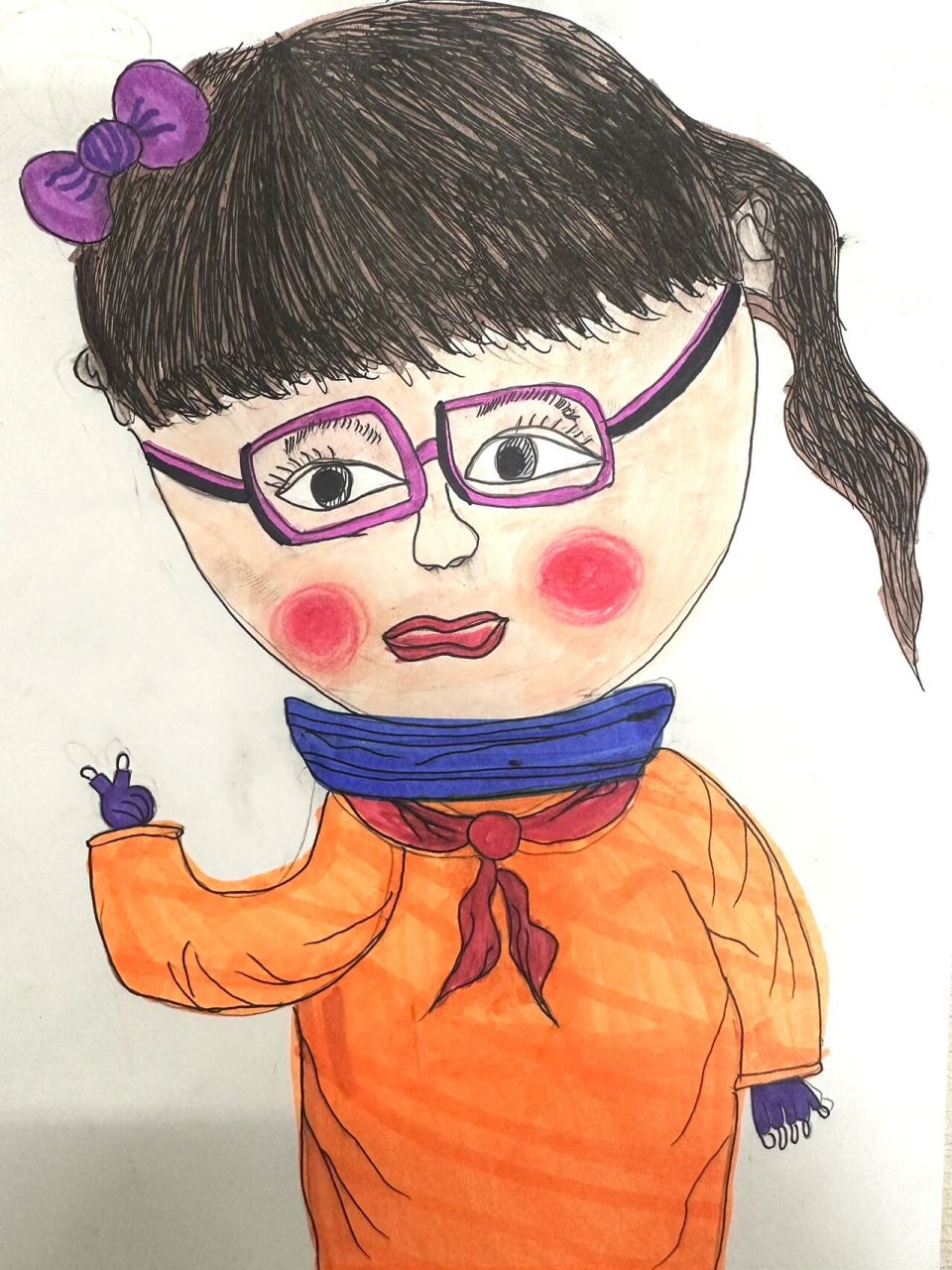 苏少版小学美术五年级上 《老师和同学》优秀作品
