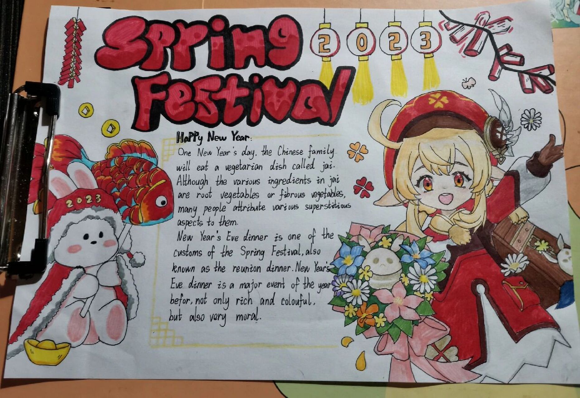 初一春节的英语手抄报图片