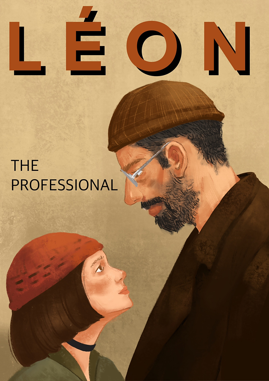 procreat手绘插画|《这个杀手不太冷》 电影照片转插画 简单的线稿 往