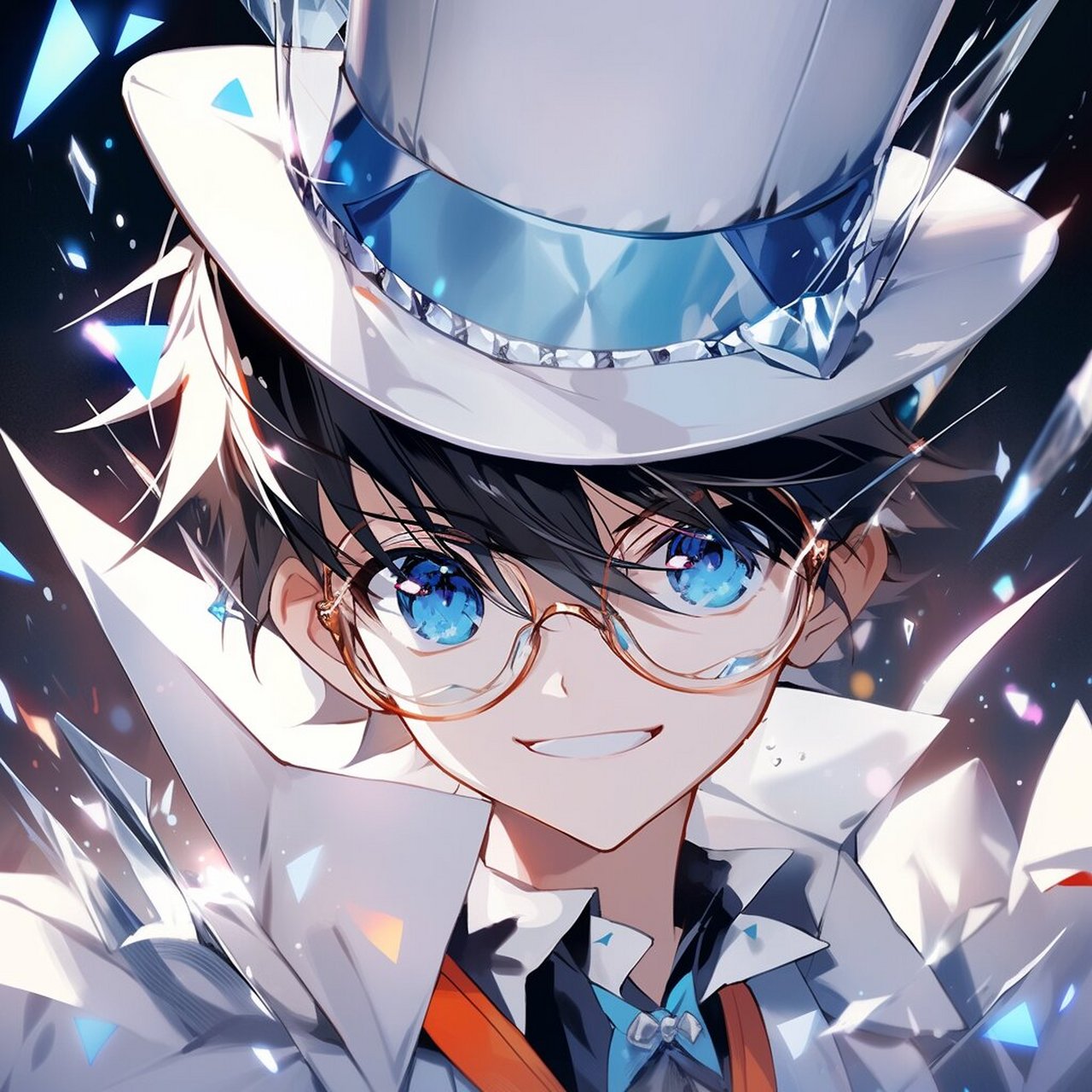 midjourney | 动漫头像系列丨怪盗基德7515 96关键词:kaito kid