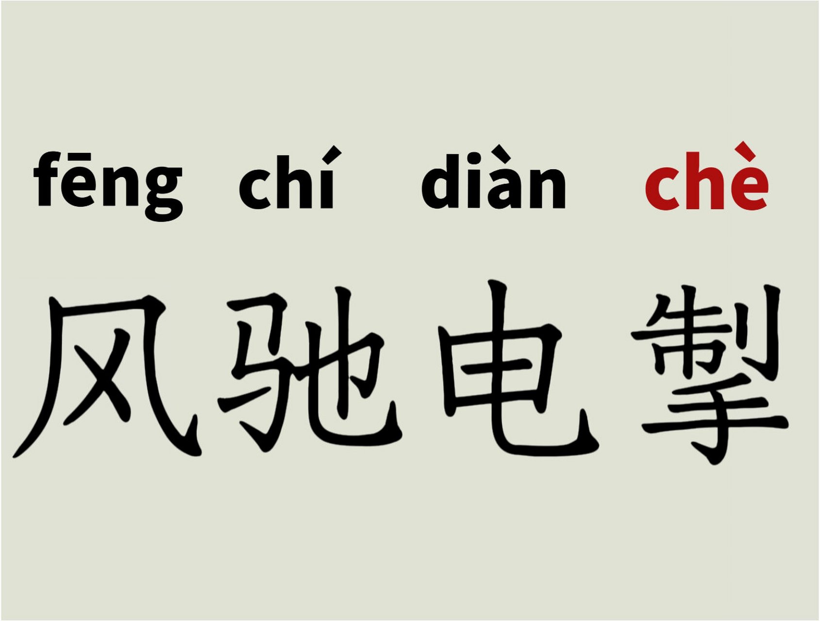 每天读对一个成语548 风驰电掣-拼音  【解释】:驰:奔跑;掣:闪过.