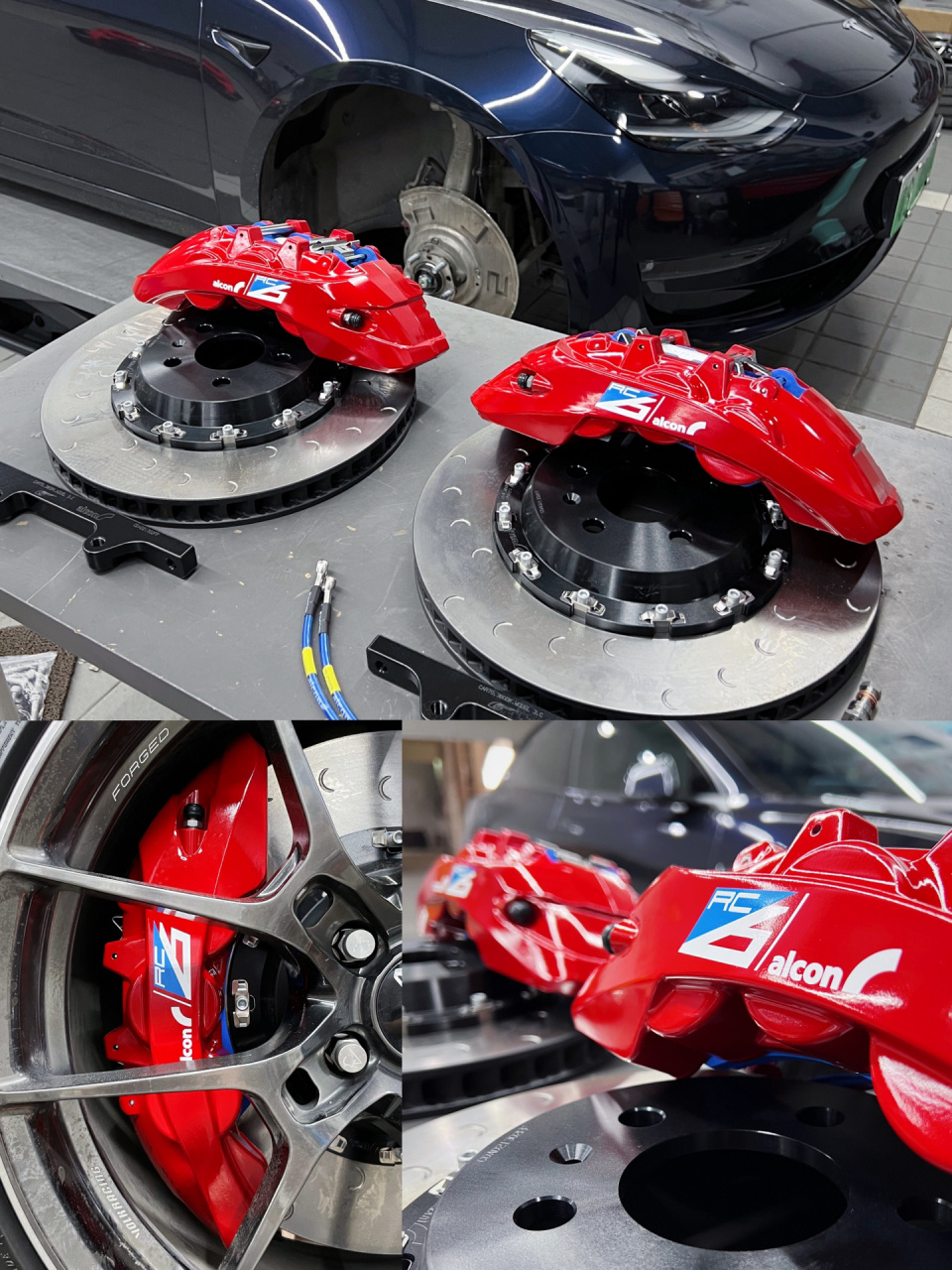 alcon rc6六活塞刹车,特斯拉model3p   model3p改刹车,选择 rc6六活塞