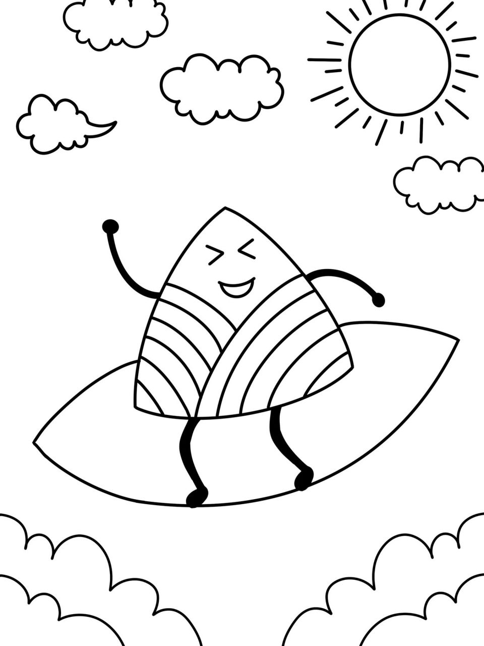 端午安康 粽子 创意画 儿童画 带线稿 #创意美术儿童画# #儿童简笔画