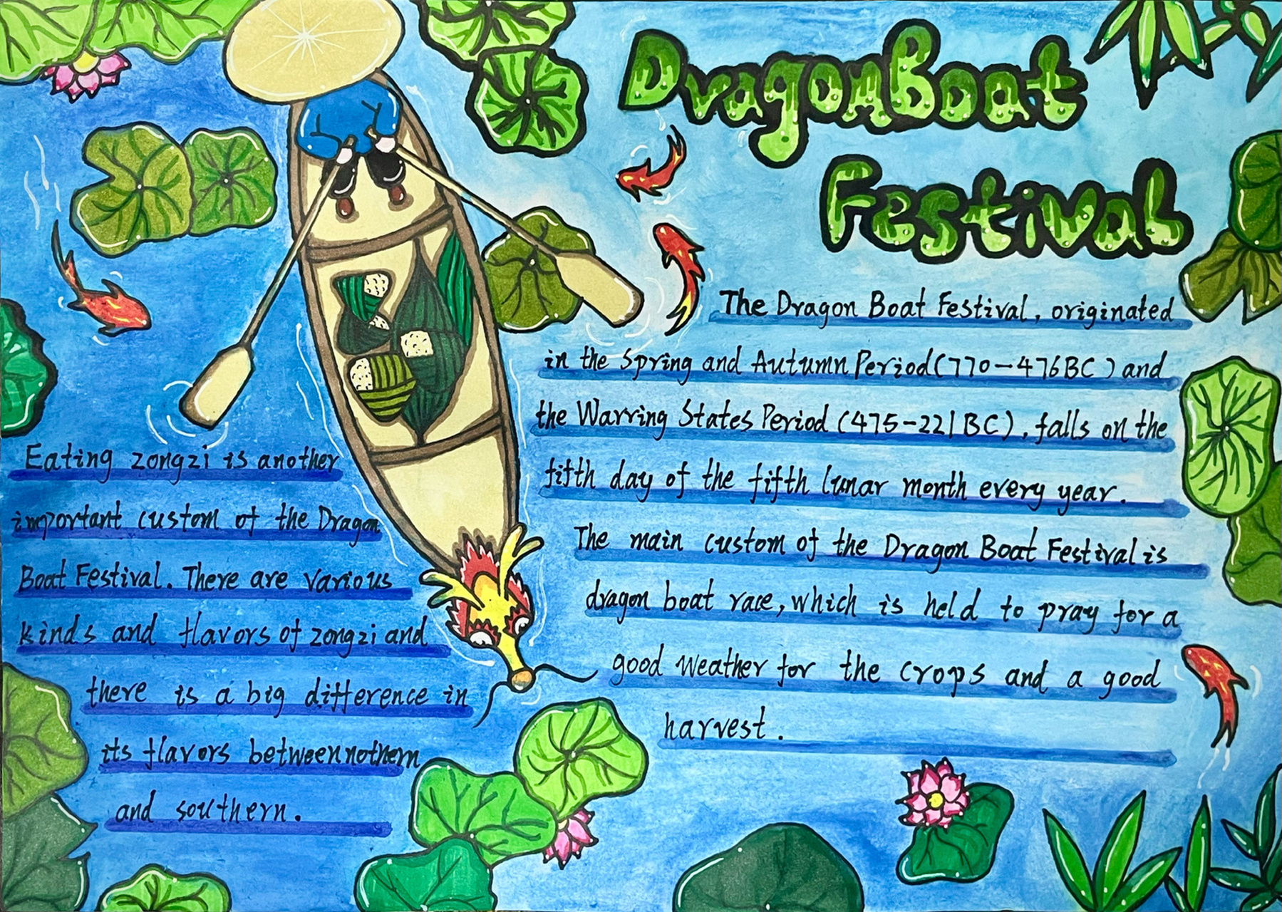 端午节手抄报97 端午节英语手抄报/绘画