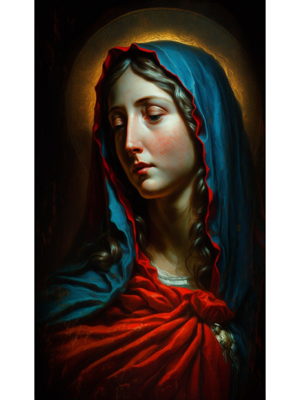 圣母油画单人图片