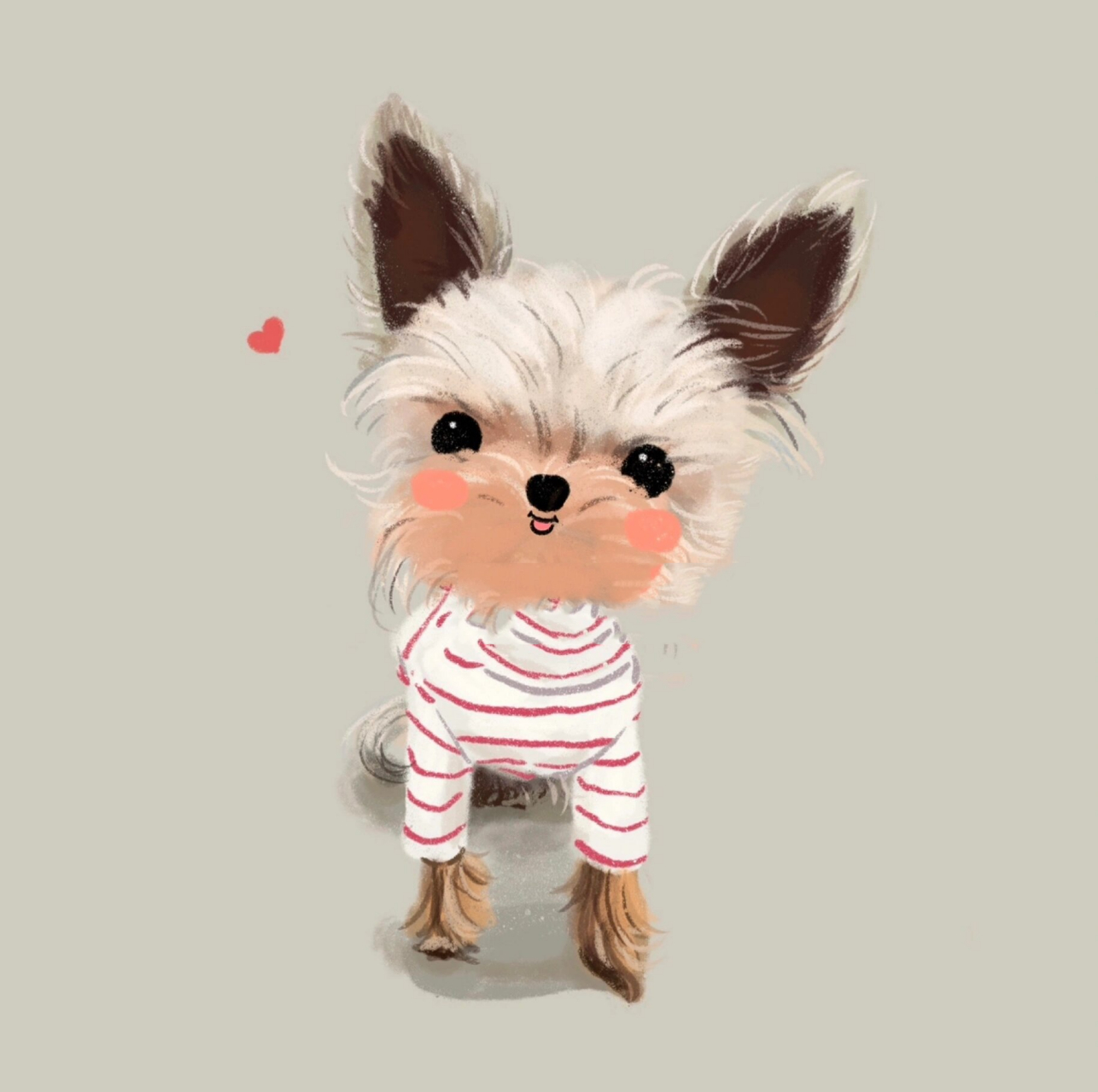 宠物定制|爱吐舌的约克夏卖萌头像合集 画风为可爱插画风,非一比一