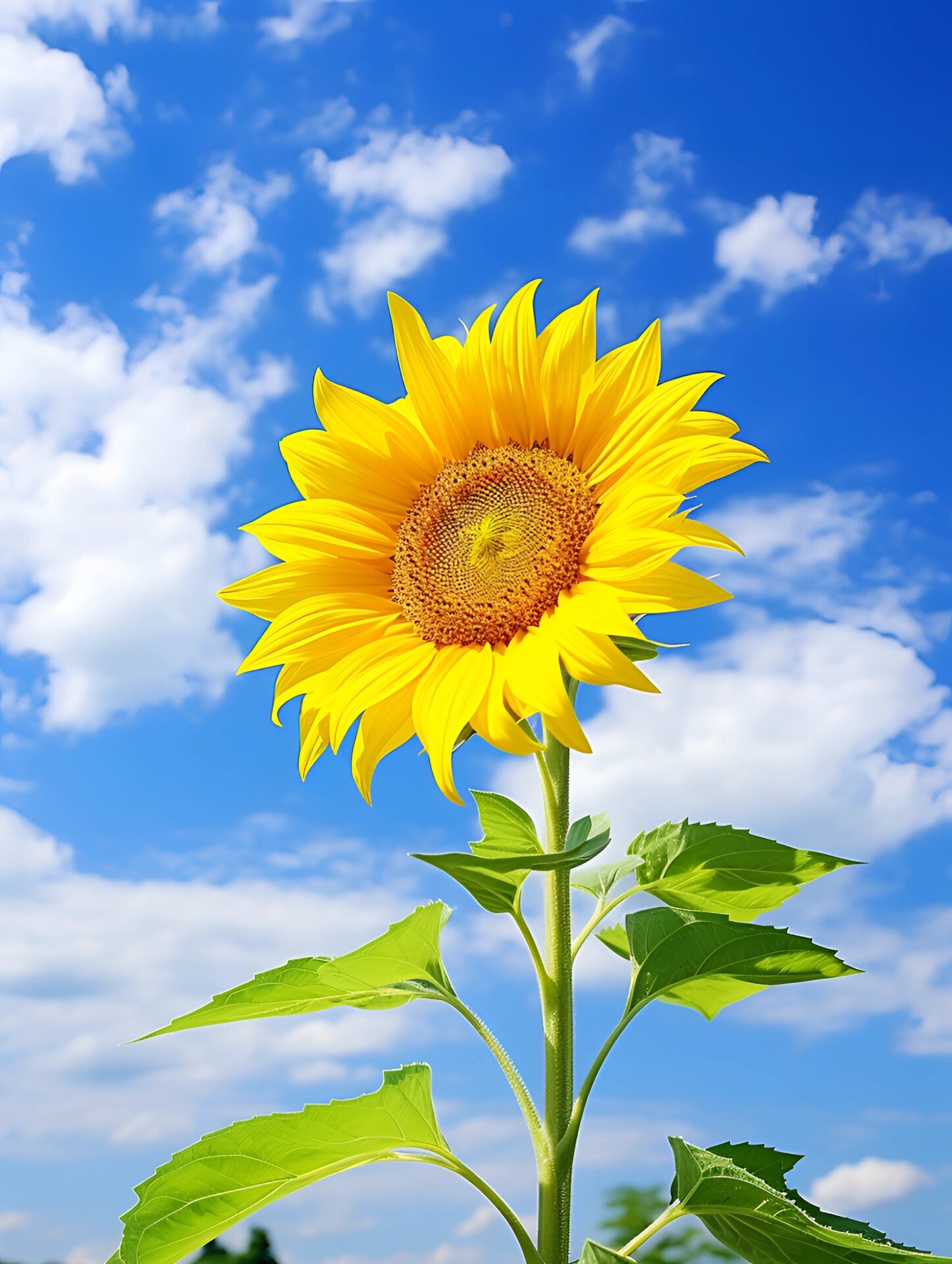 蓝天下的向日葵