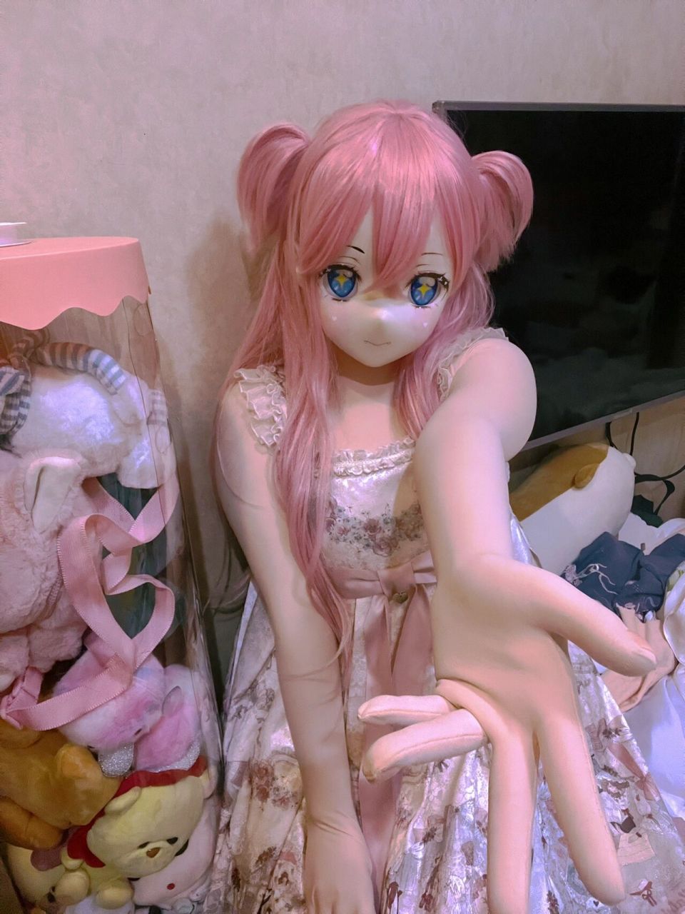 kigurumi梨纱98 夏天在室内开空调穿皮都好热好热!