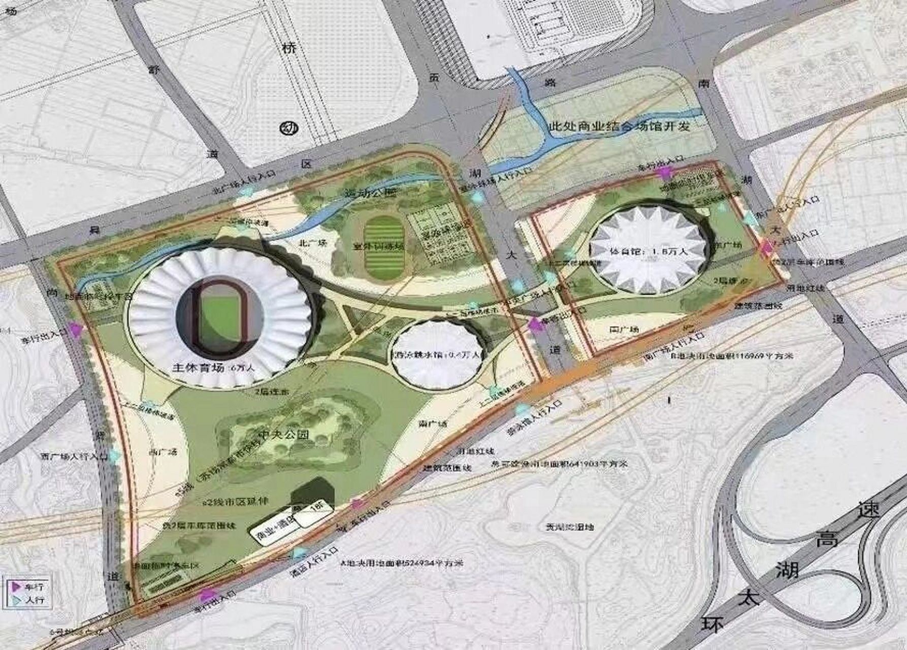 无锡奥体中心 无锡奥体主体育场规划容量6万人,室内体育馆规划1.