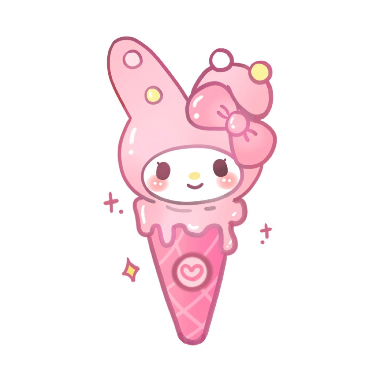 简笔画|美乐蒂|hello kitty 天气越来越热啦,画了两支甜甜的冰淇凌