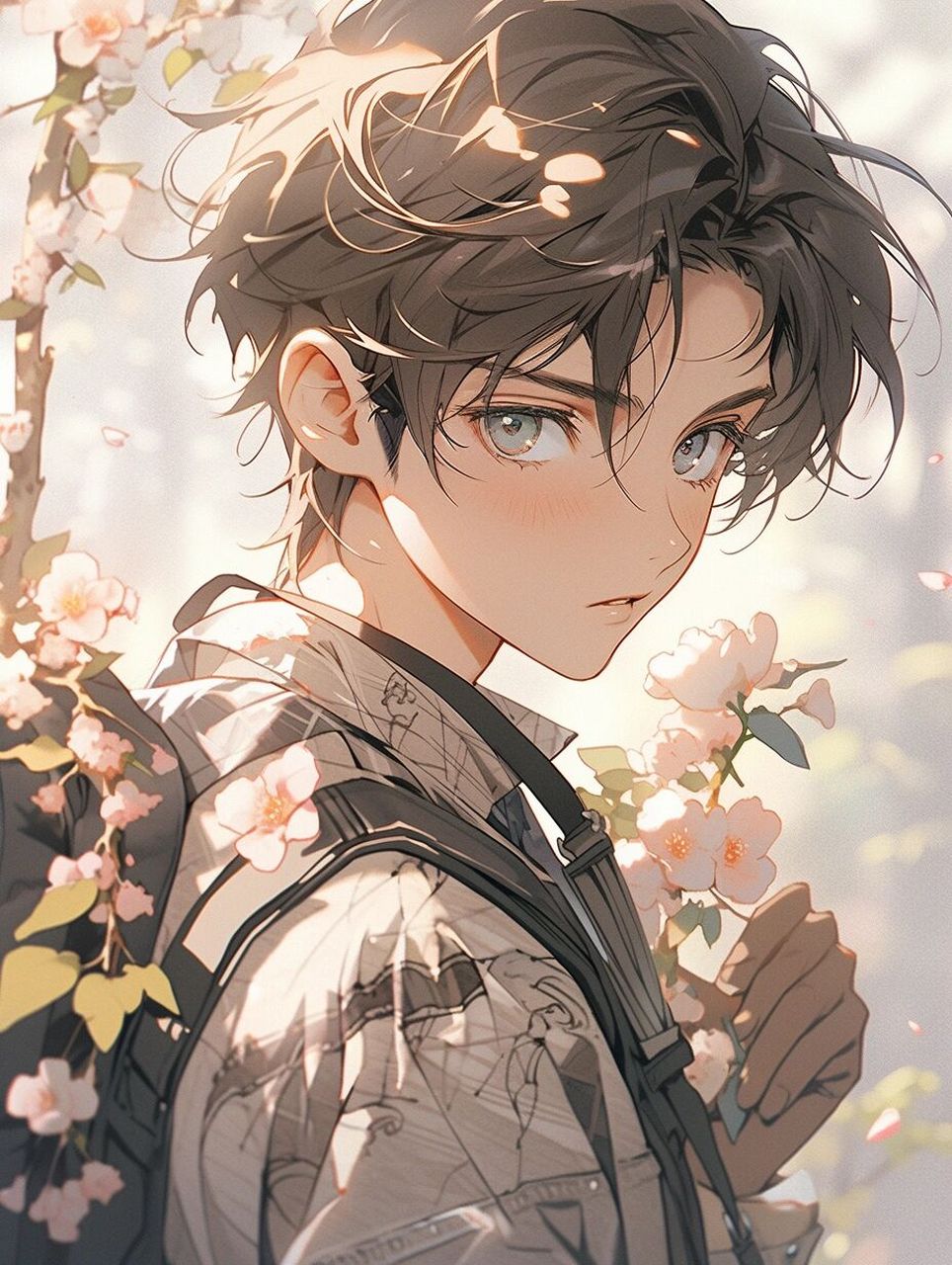 动漫男生头像|樱花树下温柔了岁月的少年