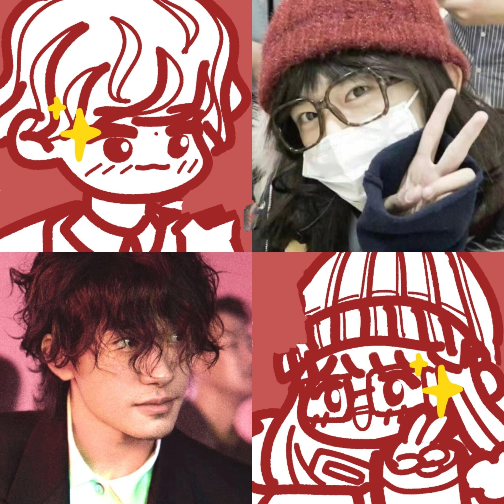 涂鸦|卷毛易烊千玺和刘艳芬的情侣头像78 非常快乐地在循环新专辑