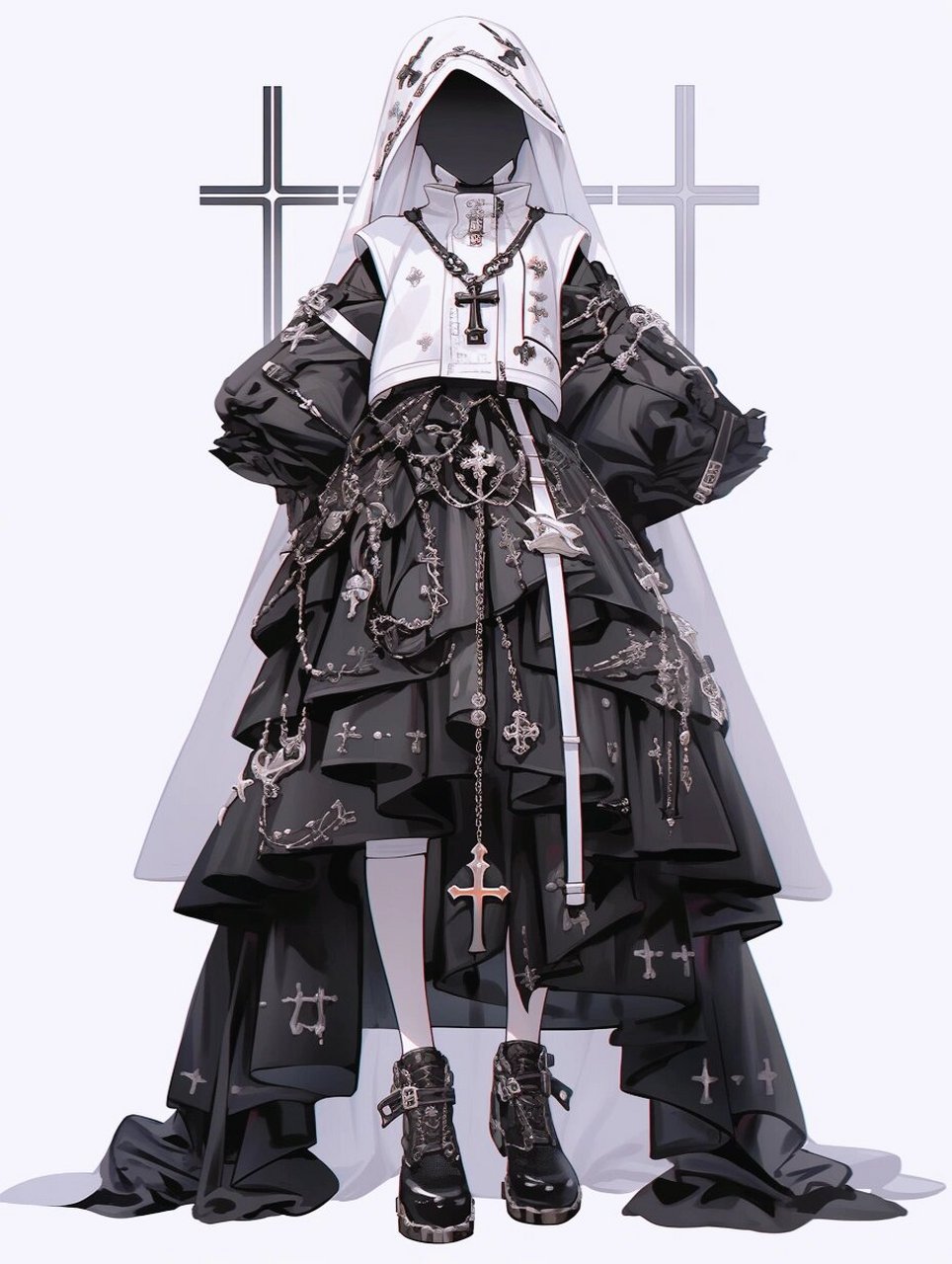 服装设计/修女服/武装  武装修女,mijourney设计生成
