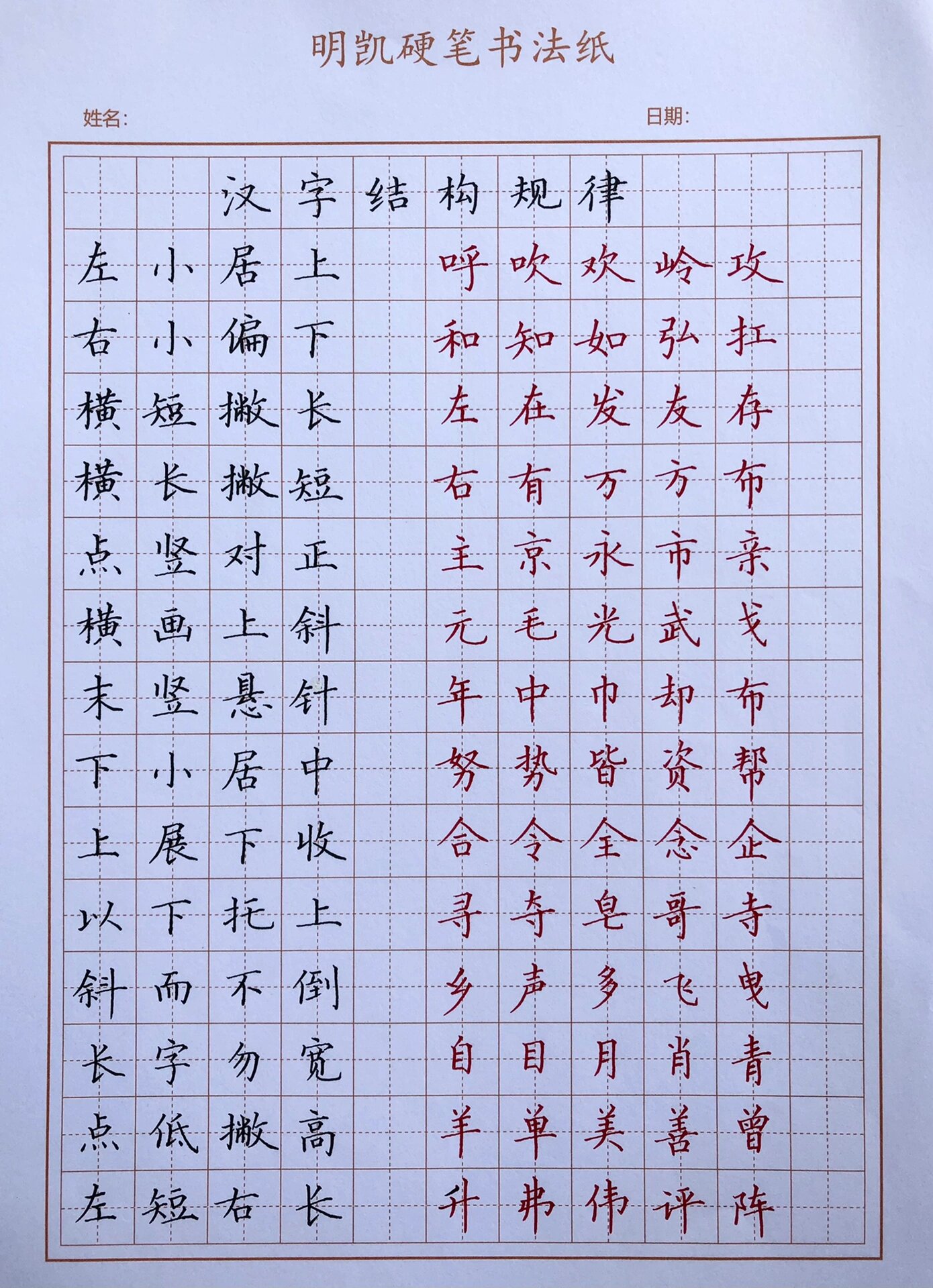 规范字书写-硬笔楷书练习打卡
