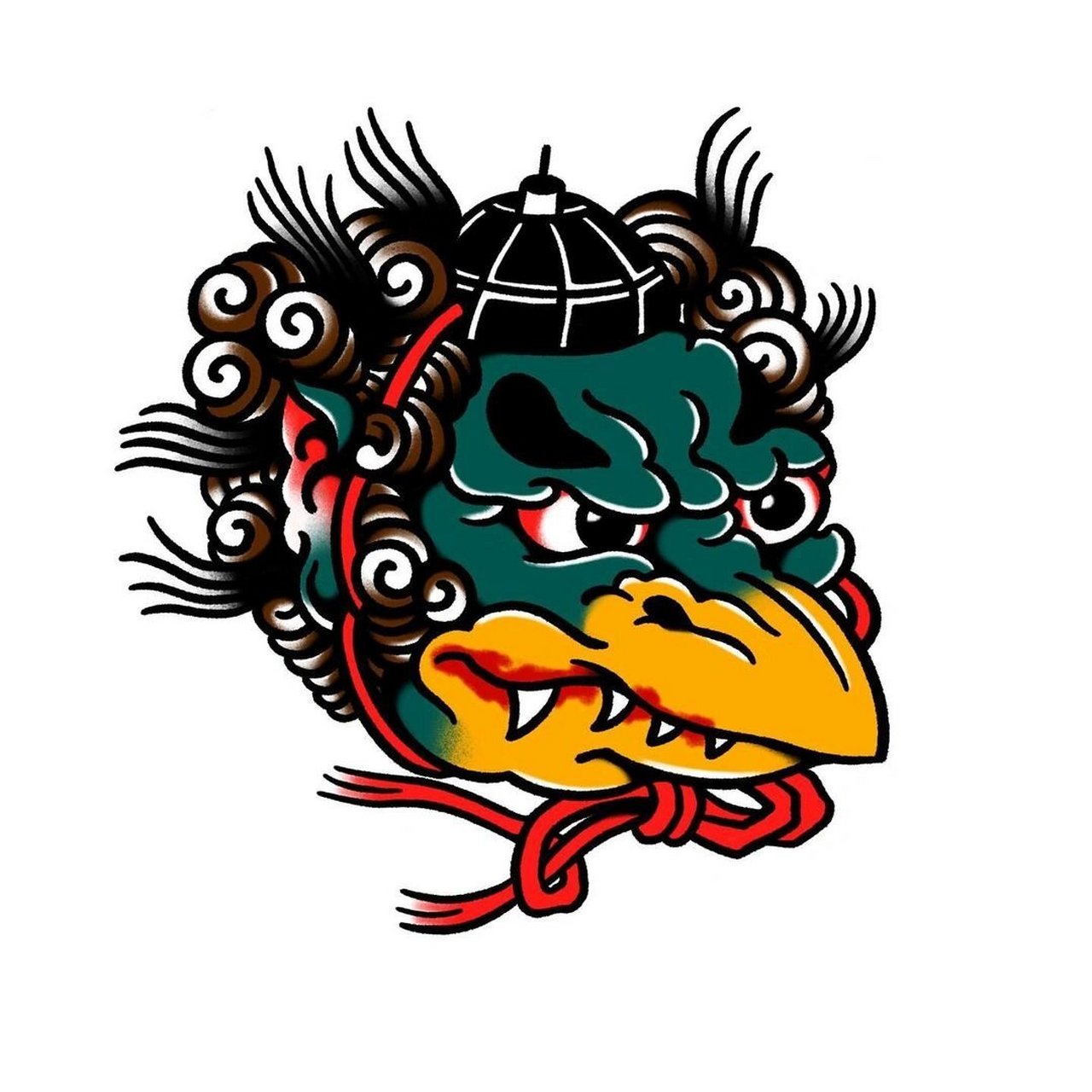 分享几张日式传统天狗题材图案 天狗,日本神话传说中的一种生物.