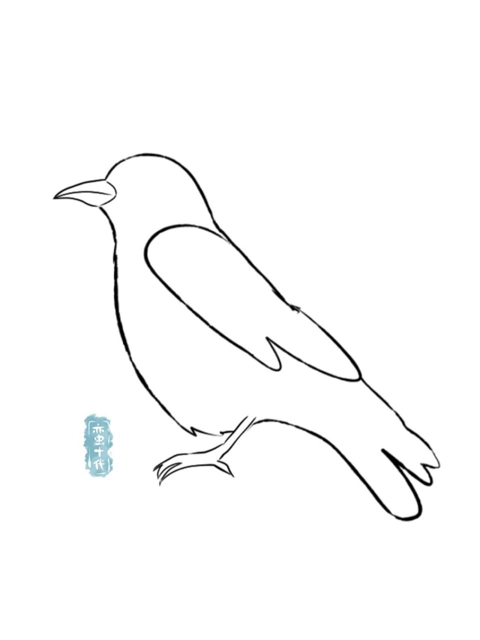 乌鸦怎么画 简单图片