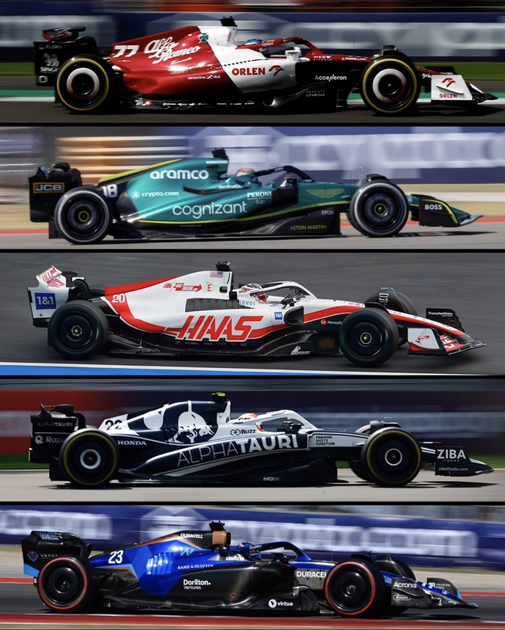 2022赛季f1各车队赛车侧图