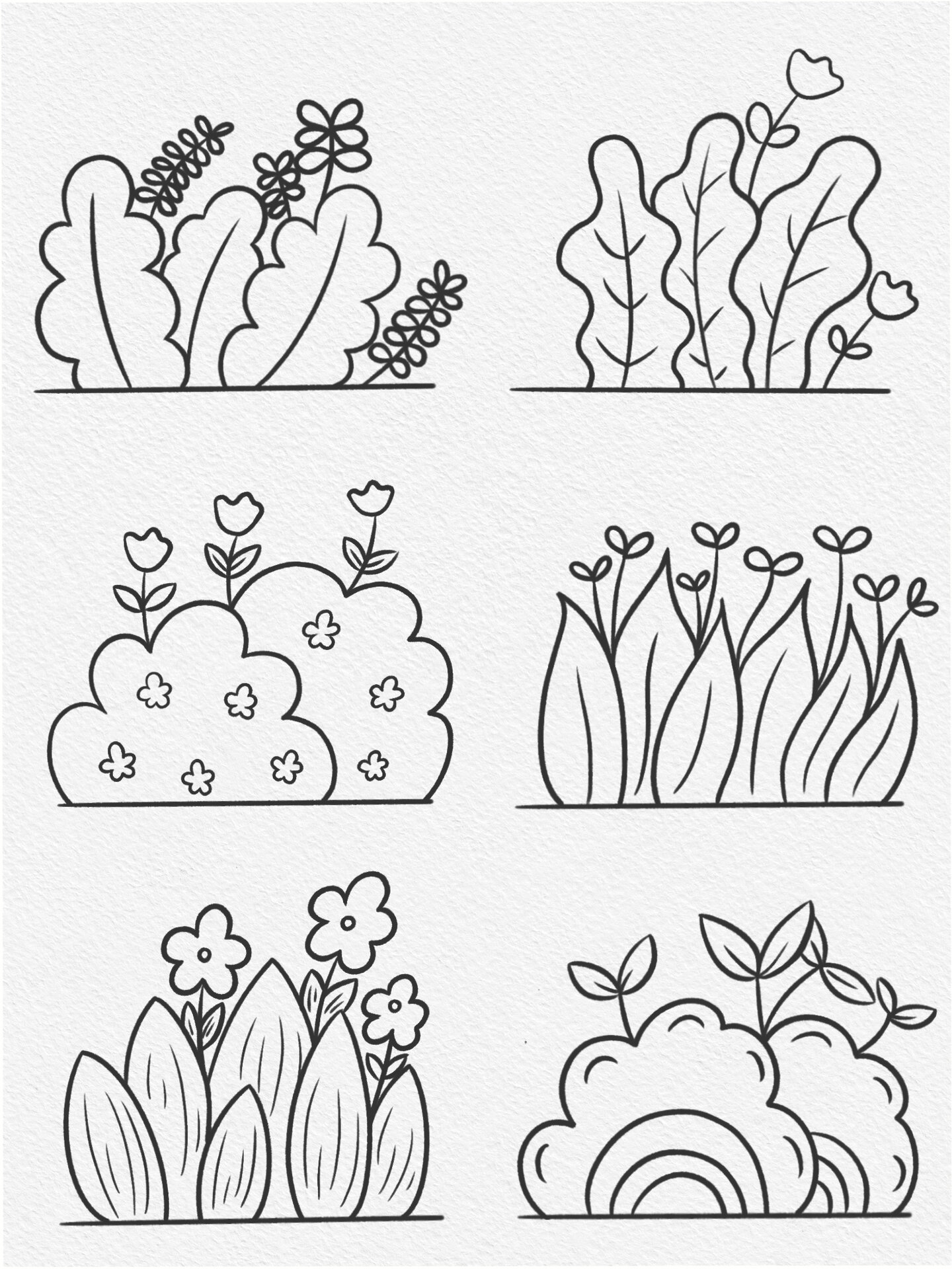 适合练习控笔的草丛简笔画