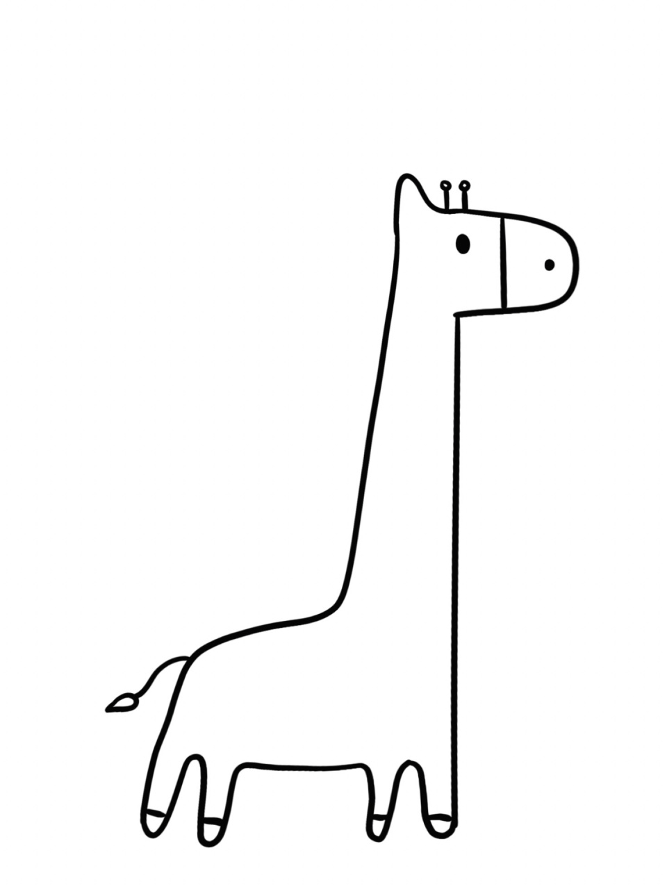 长颈鹿跑步简笔画图片