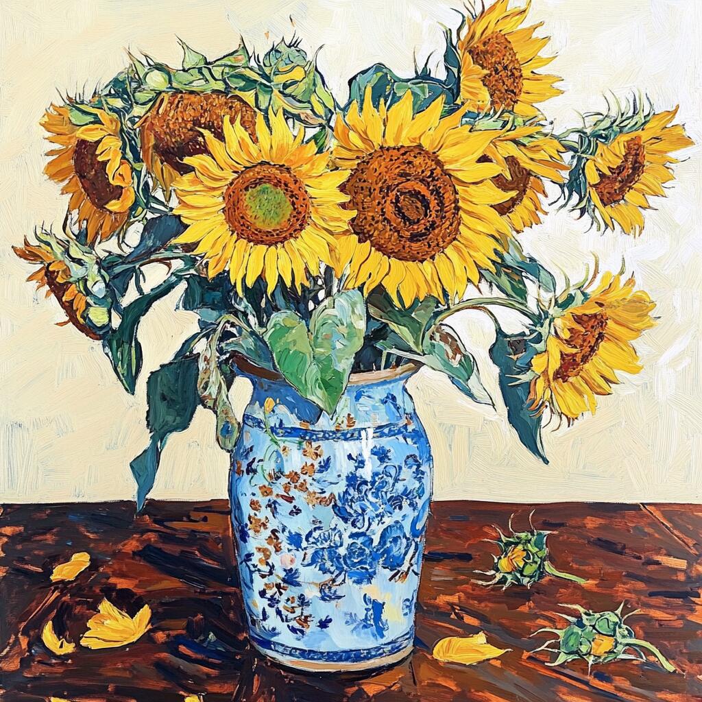 静物|向日葵·瓶花