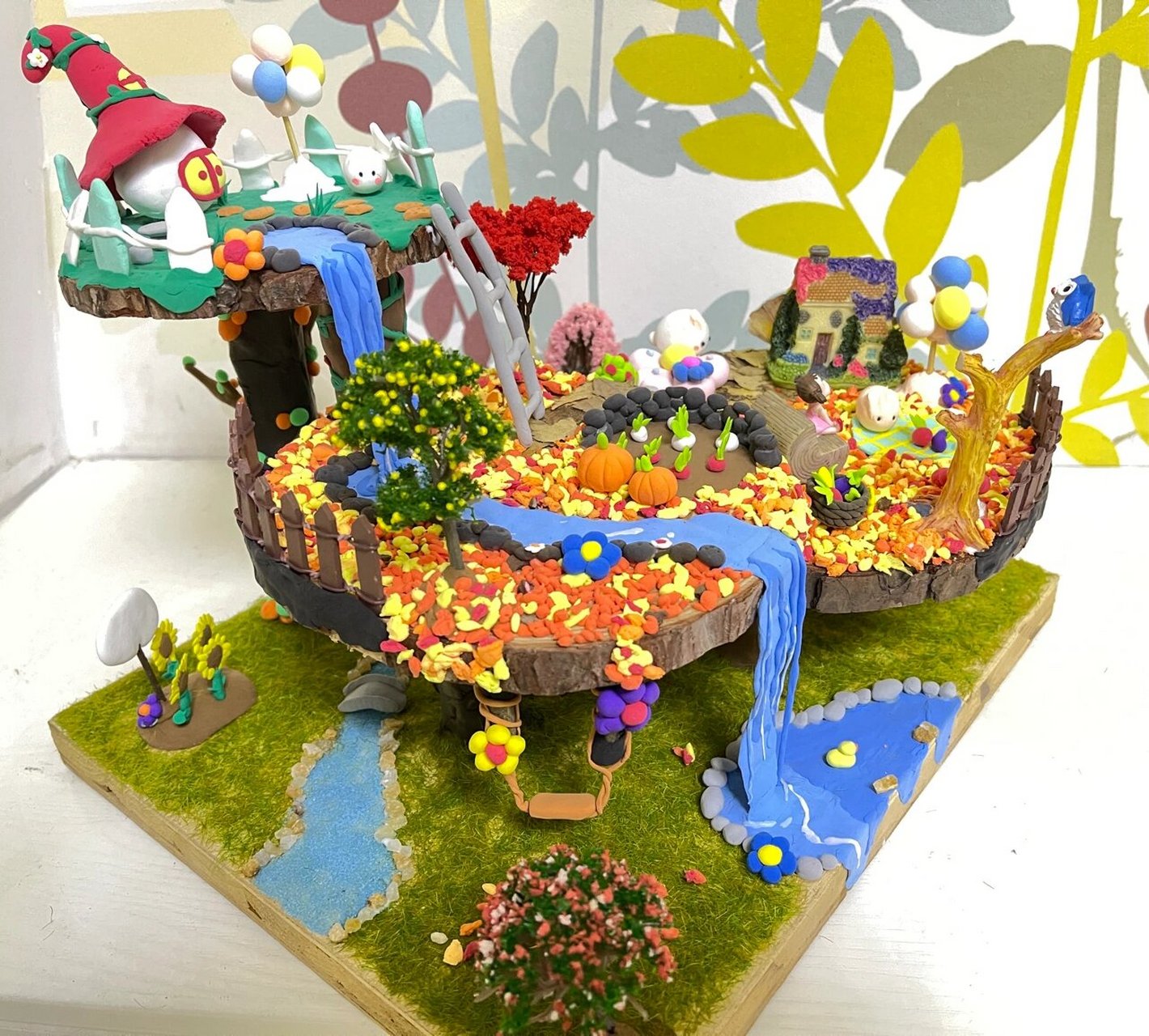 黏土 微景观/秋季主题手工 连续放弃3天的午休时间 连续熬了3个夜