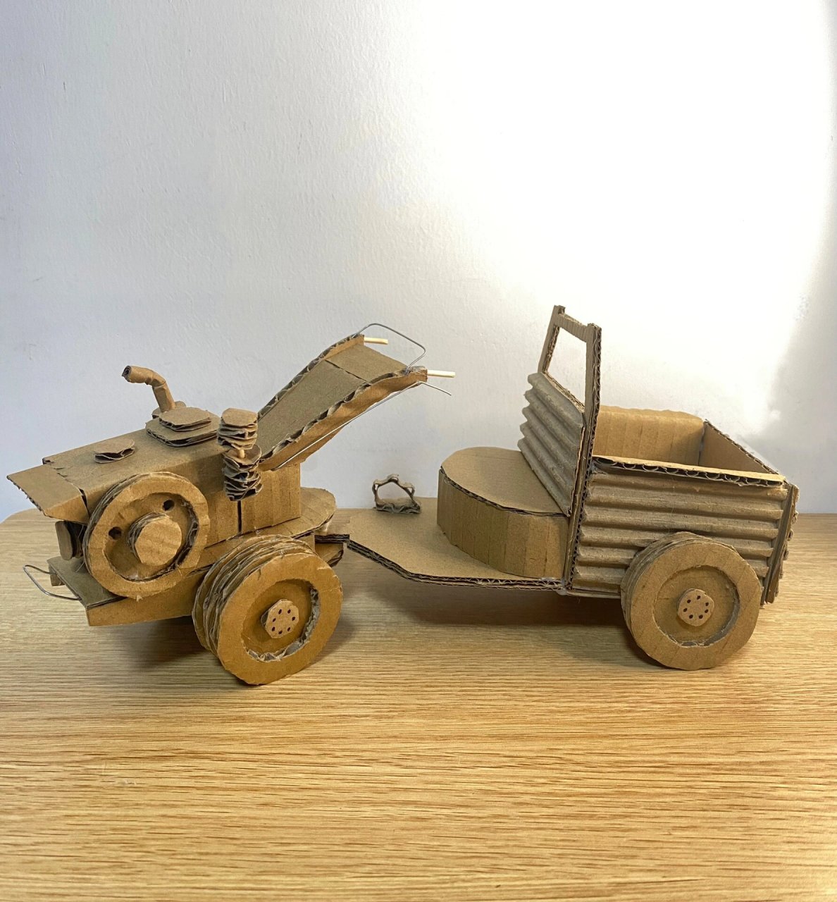 手工拖拉机 #亲子手工diy# #拖拉机# #车# #手工# #我的手工日常