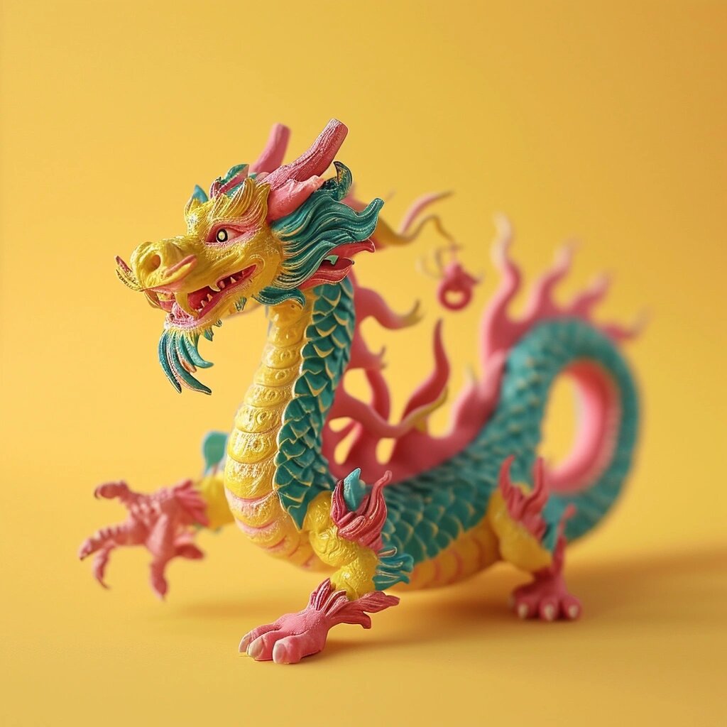 超轻粘土风格-中国龙,提前祝大家龙年吉祥94