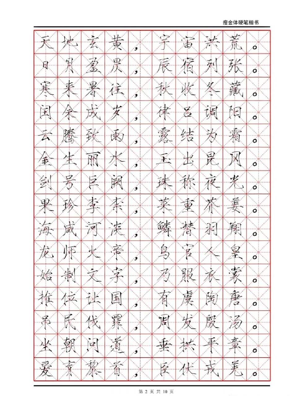 硬笔瘦金体钢笔字帖《千字文》米字格版 硬笔瘦金体钢笔字帖《千字文