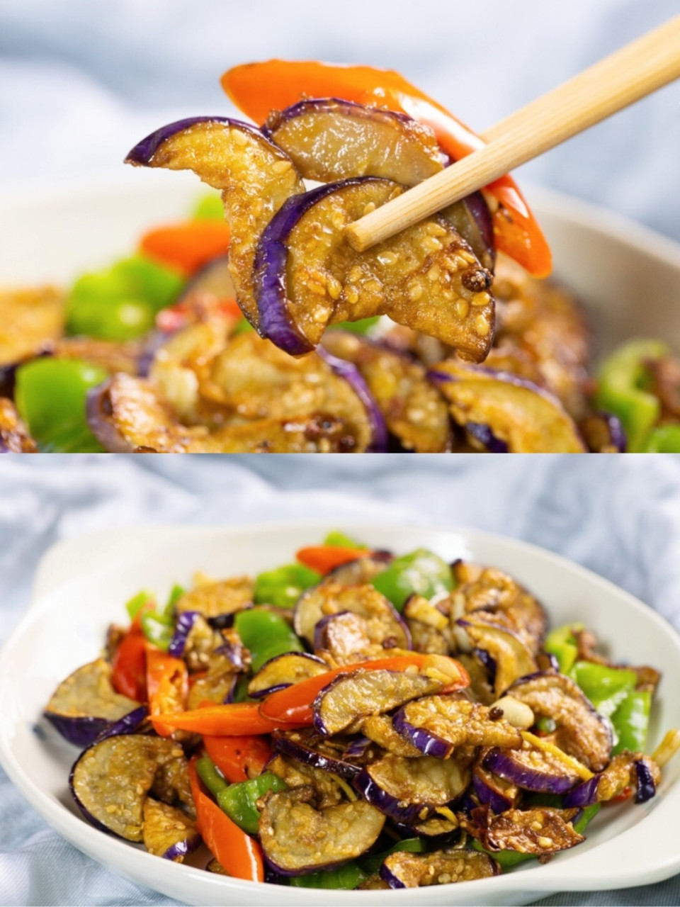 干煸茄子98 香酥可口 绵软下饭 素味鲜香 干煸茄子98是传统的四川