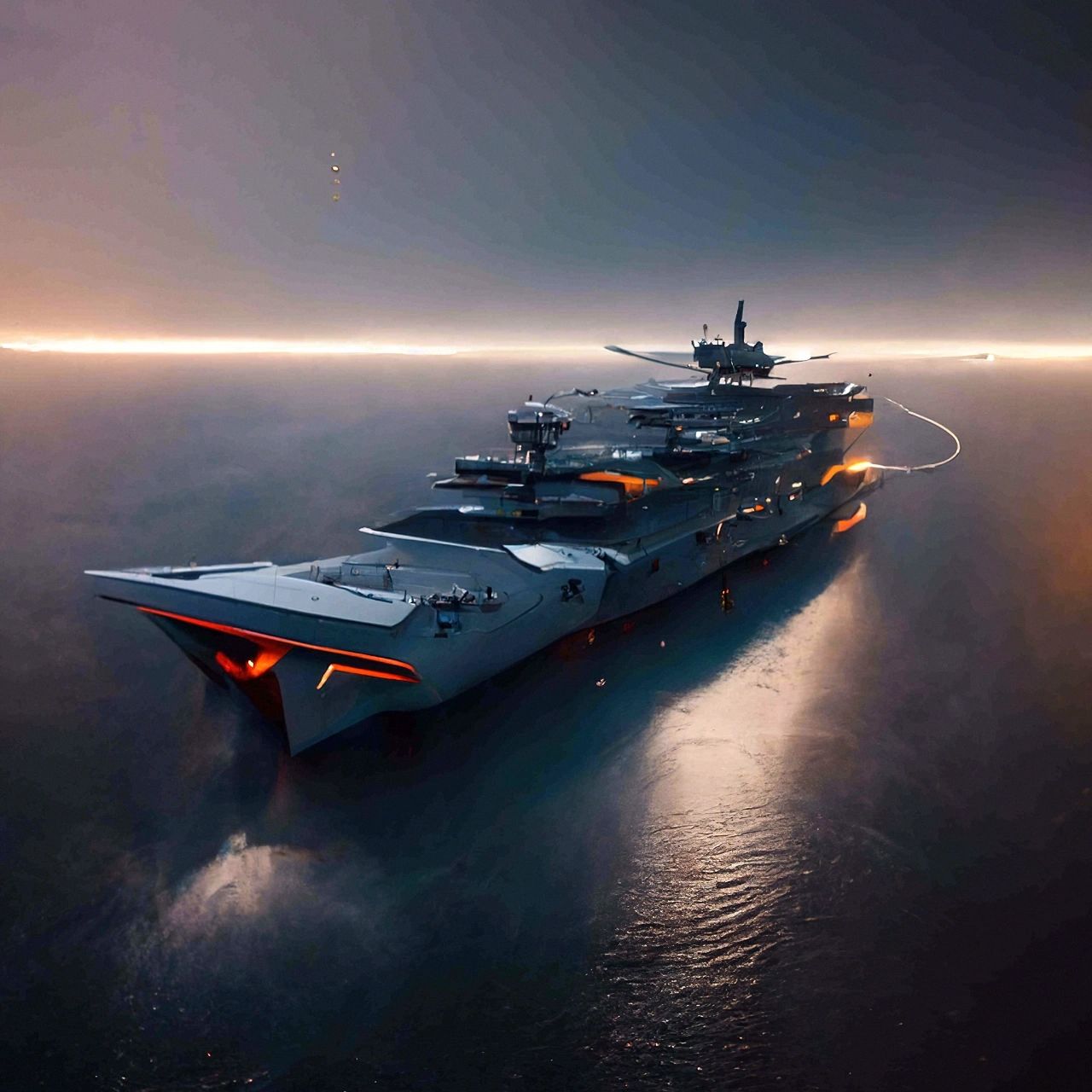 ai绘画:军事专辑-未来概念航母无水印壁纸