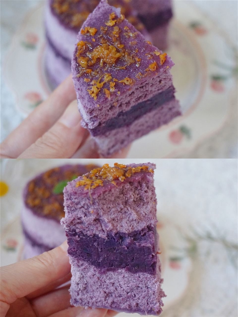 松软香甜7515巨好吃的桂花紫薯松糕7515一次成功快试试