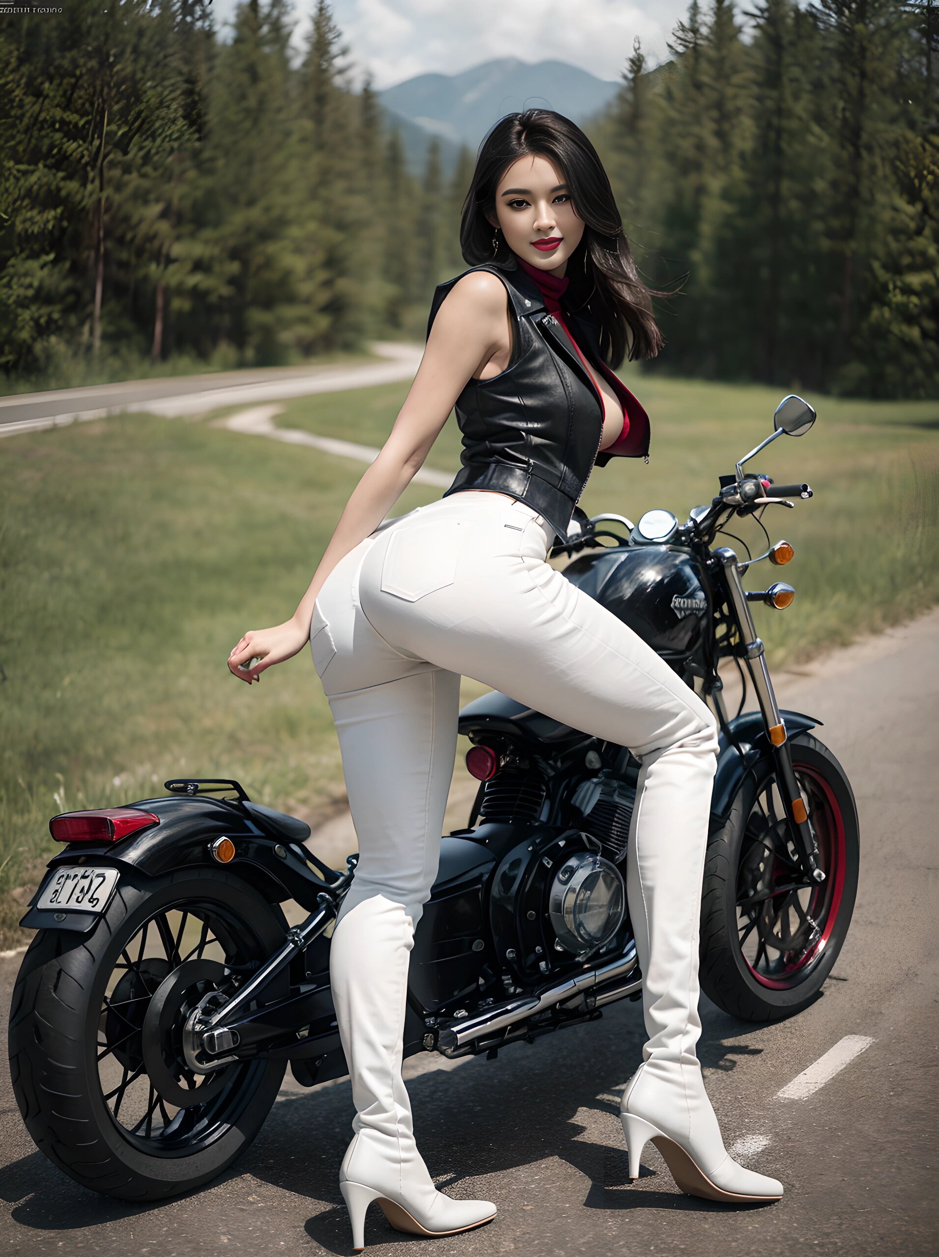 机车小姐姐的翘臀诱惑,白色紧身牛仔裤 sd关键词:机车小姐姐,白色紧身