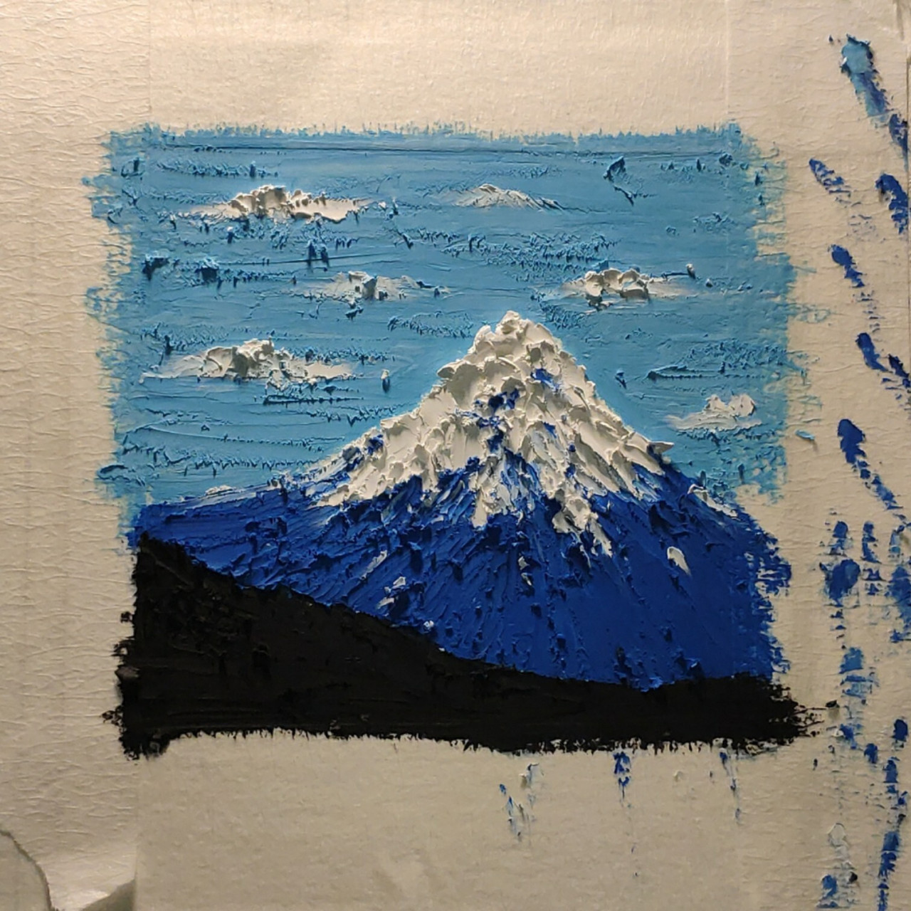油画棒·富士山91|高尔乐油画棒|过程 色号 富士山91·94 步骤