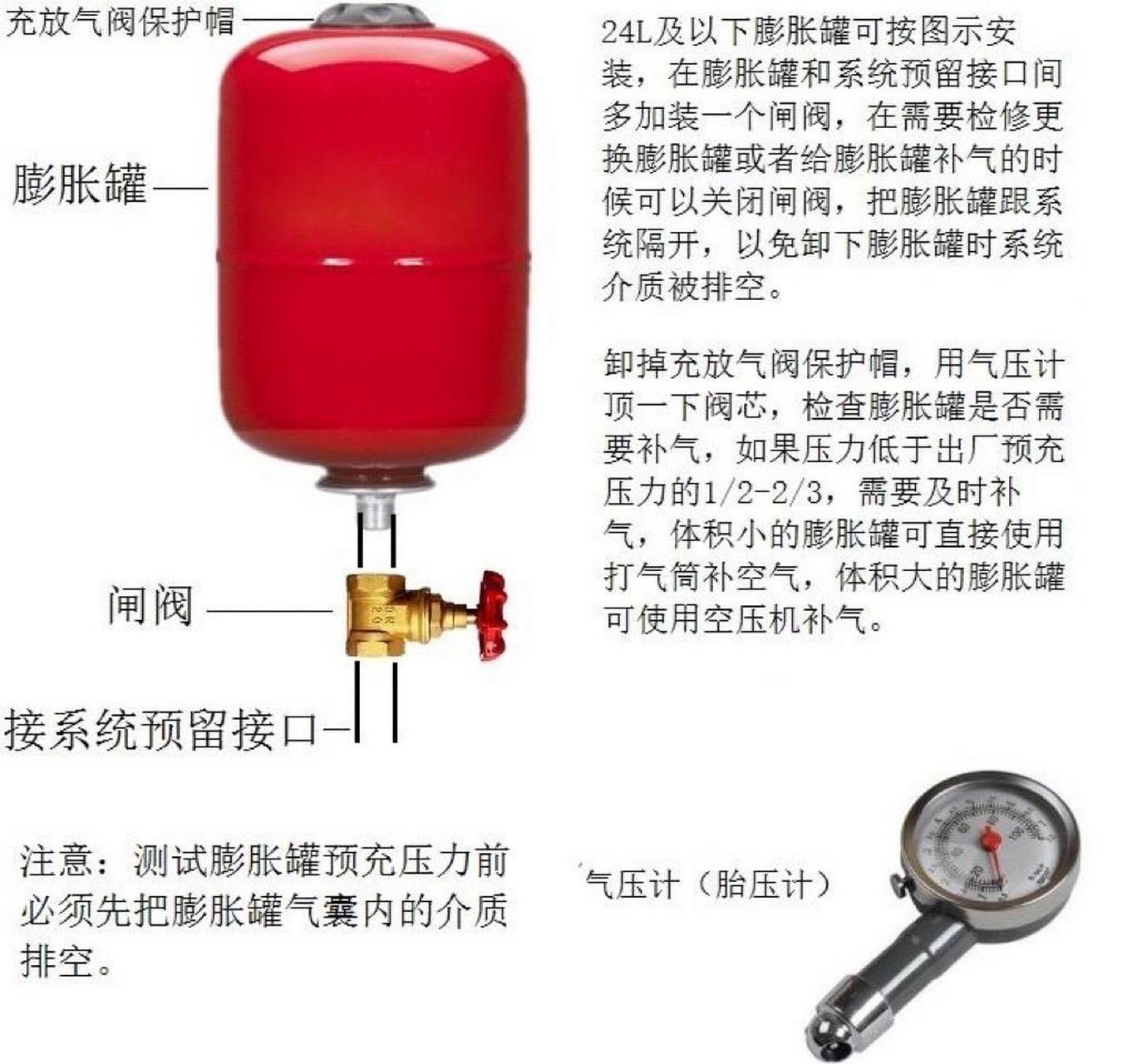 建议将膨胀罐安装在系统水温较低的地方,避免高温水加速气囊的老化,如