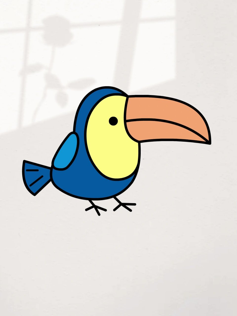 巨嘴鸟简笔画这样画,你学会了吗?