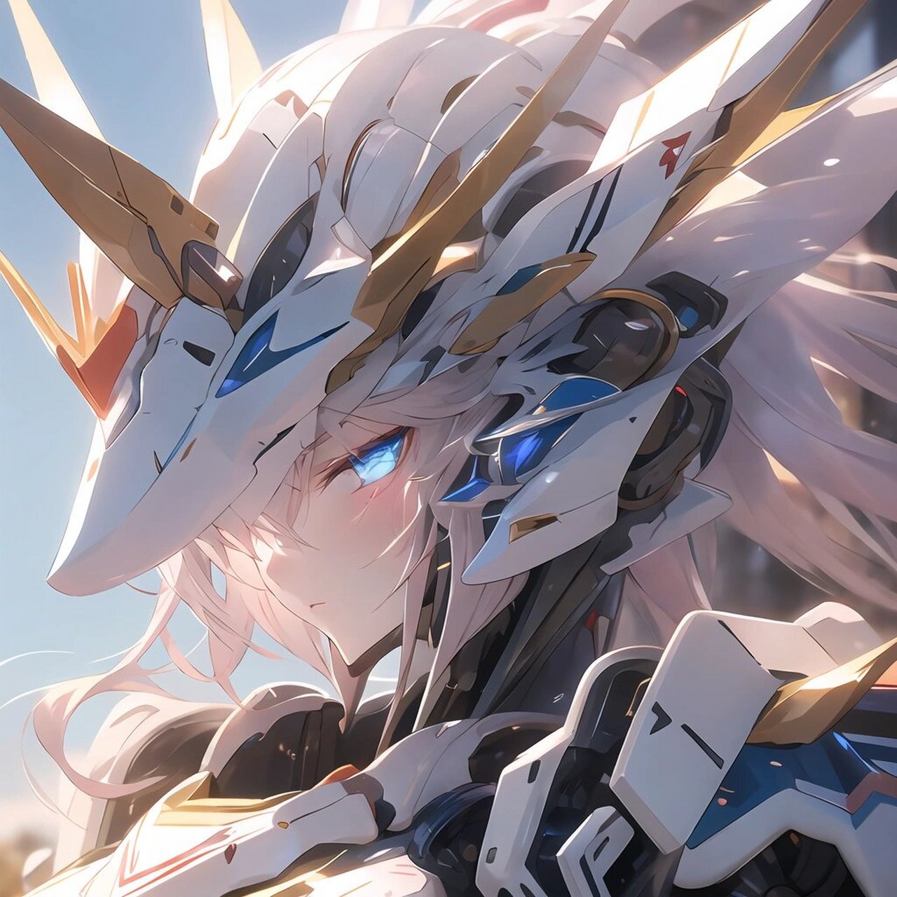 04 【ai之光】科技感十足的机械铠甲女生头像火爆来