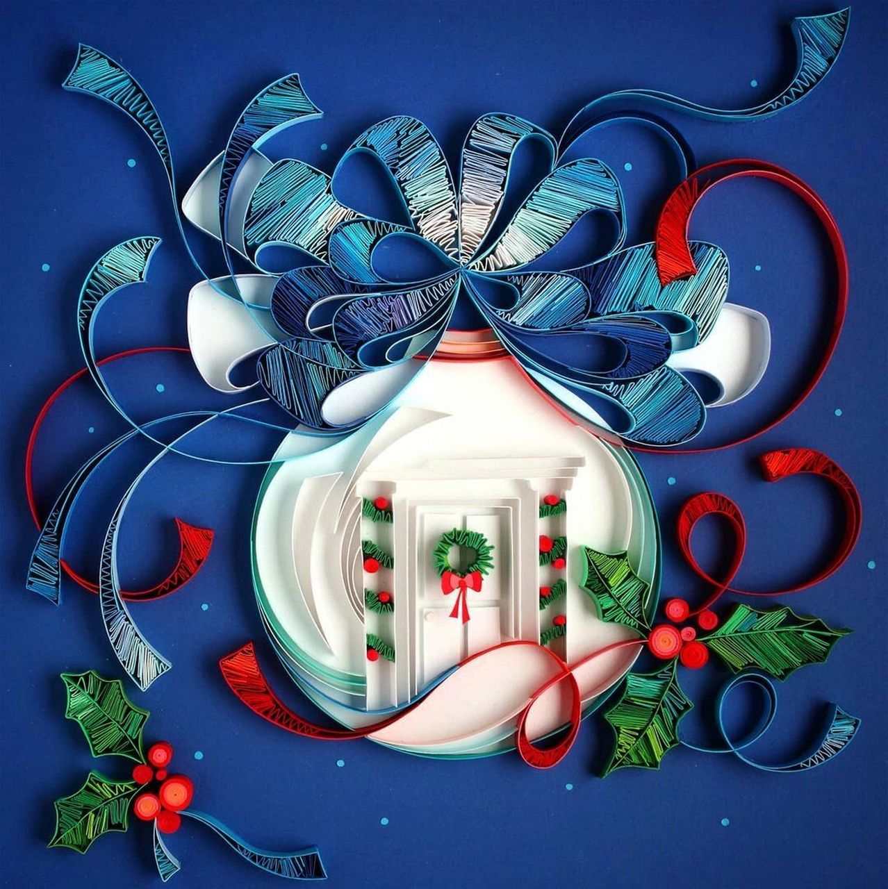 衍纸:用纸作画6015被满满的圣诞氛围包裹6015 作品分享 艺术