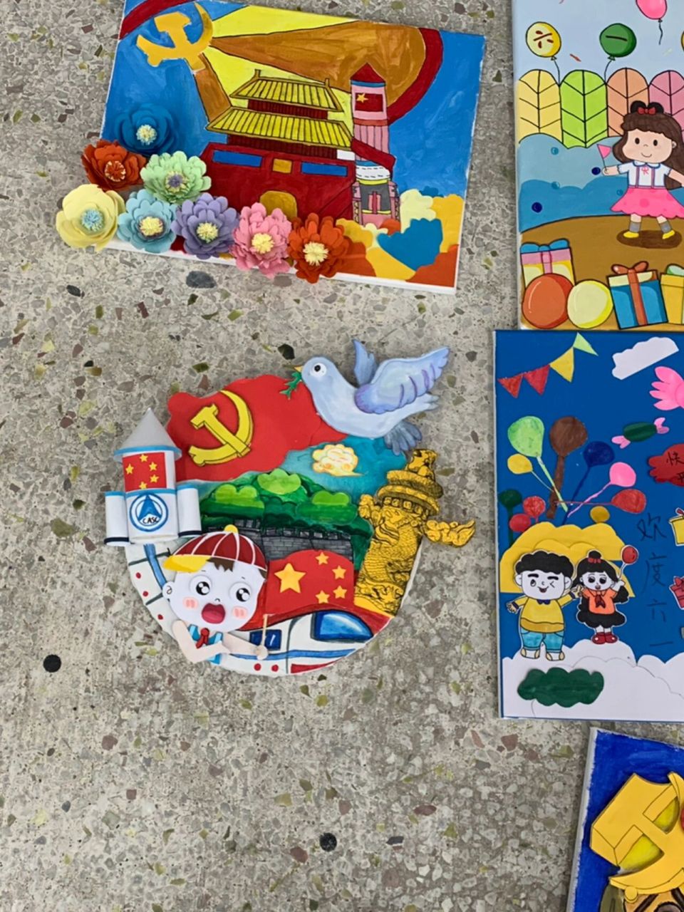 幼儿园手工|我爱祖国主题创意手工画 适用主题【建党一百周年】【童心