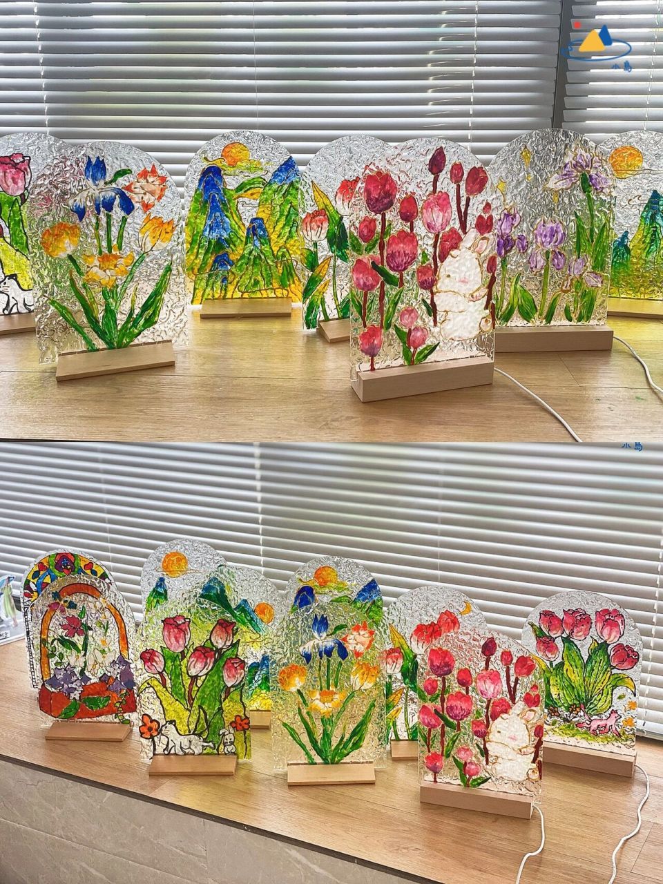 又一场玻璃画盛宴 以哥特式教堂建筑的窗花为灵感, 做不同风格的图纹